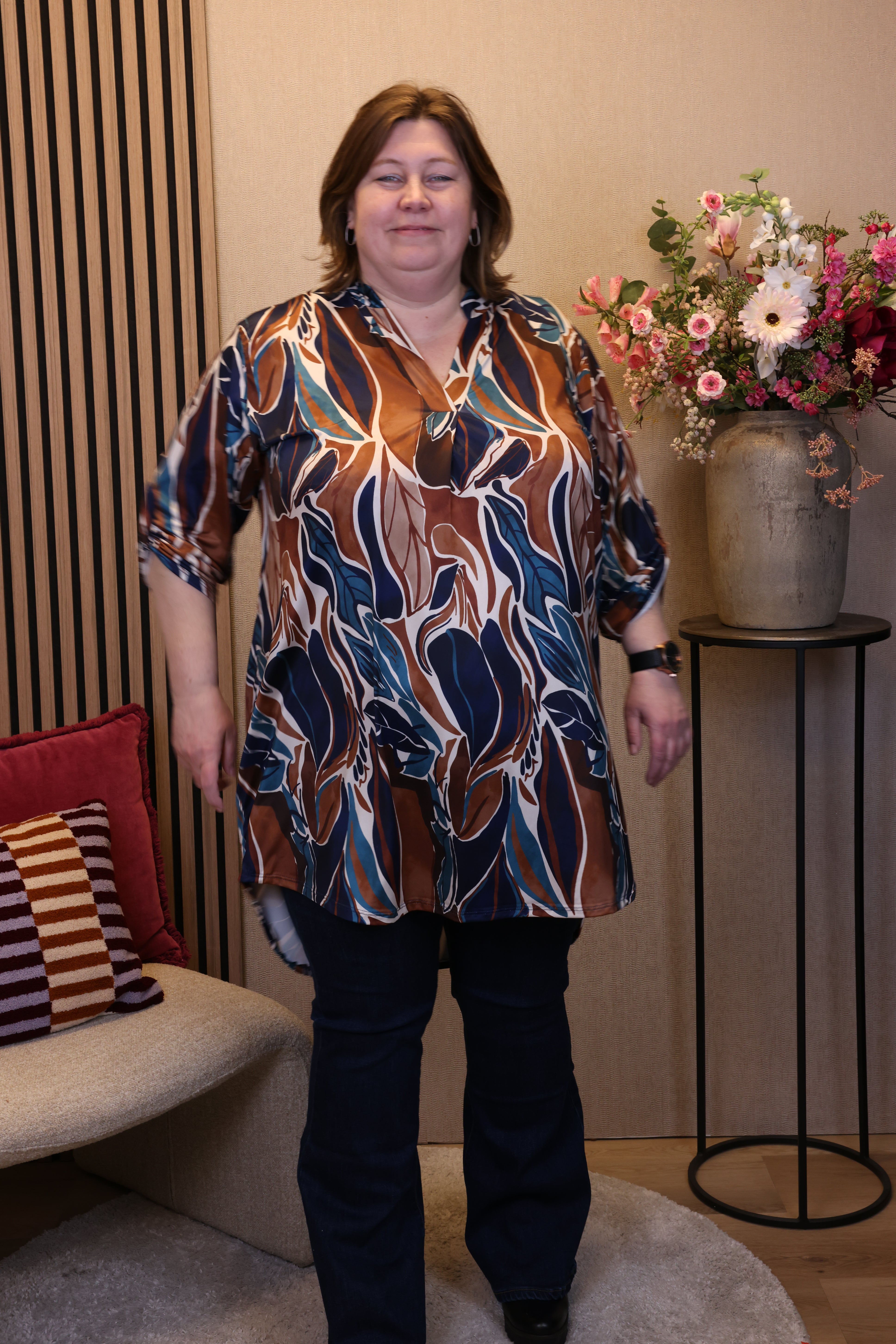 Dora | Bluse schwarz Langarm 52 bis 58