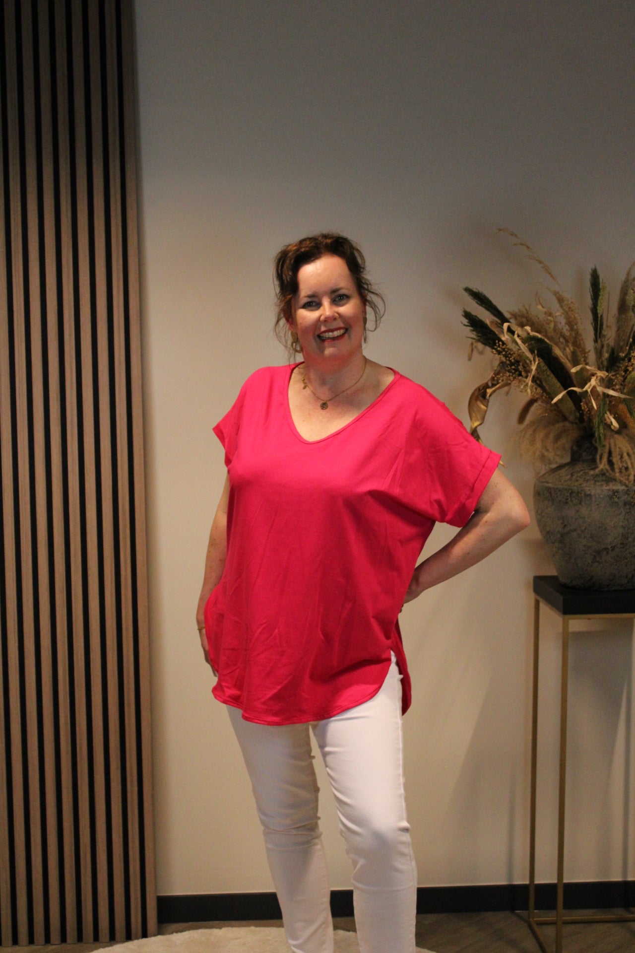 Eva | Top rosa Kurzarm 40 bis 48