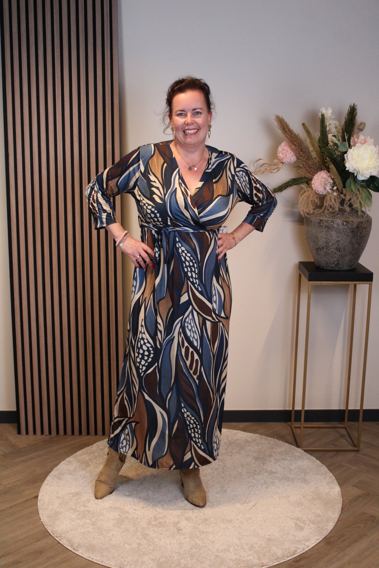 Marise | Blaues Langarmkleid 38 bis 44