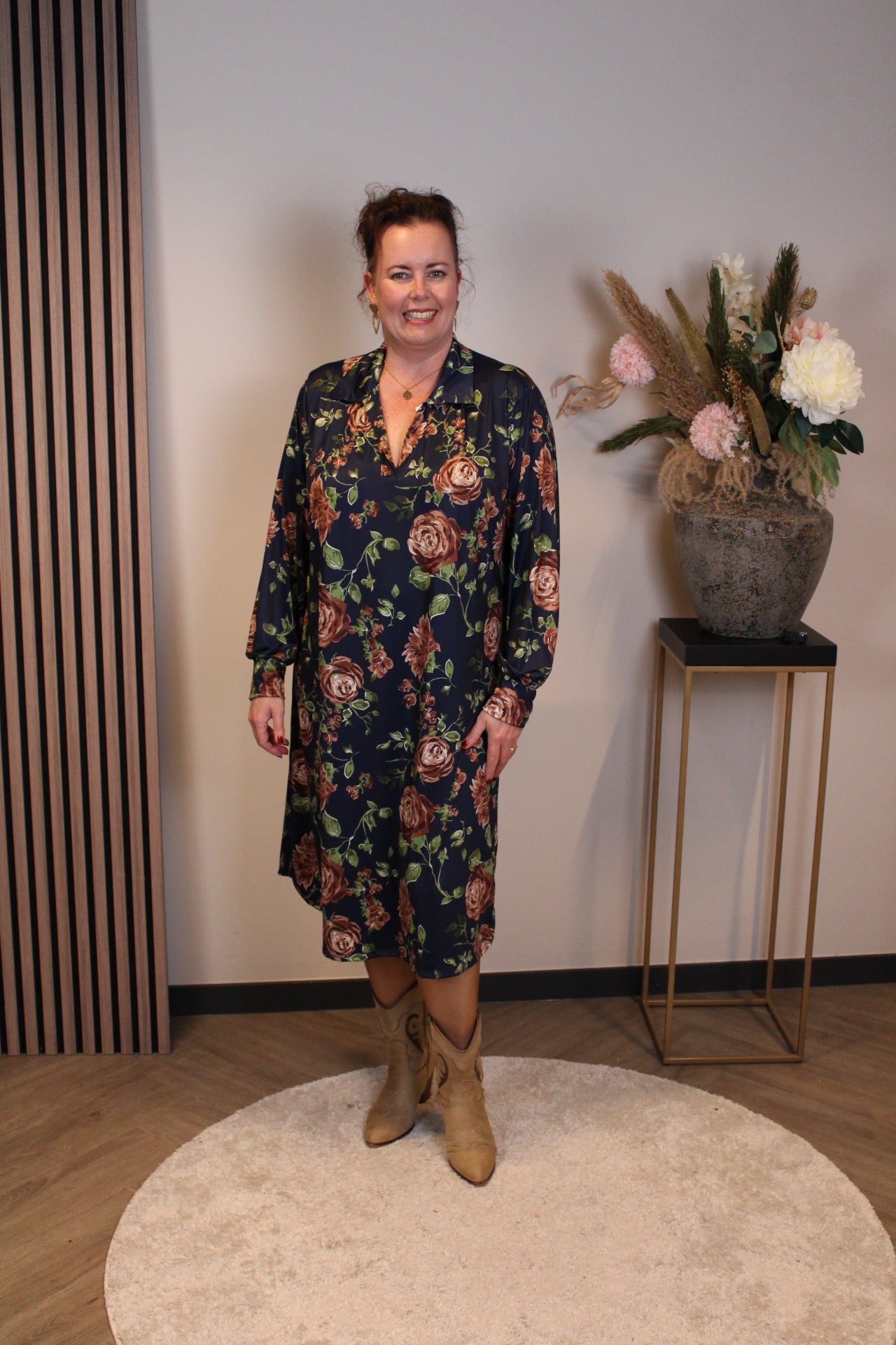 Christa | Grünes Kleid mit langen Ärmeln, Größe 38 bis 44