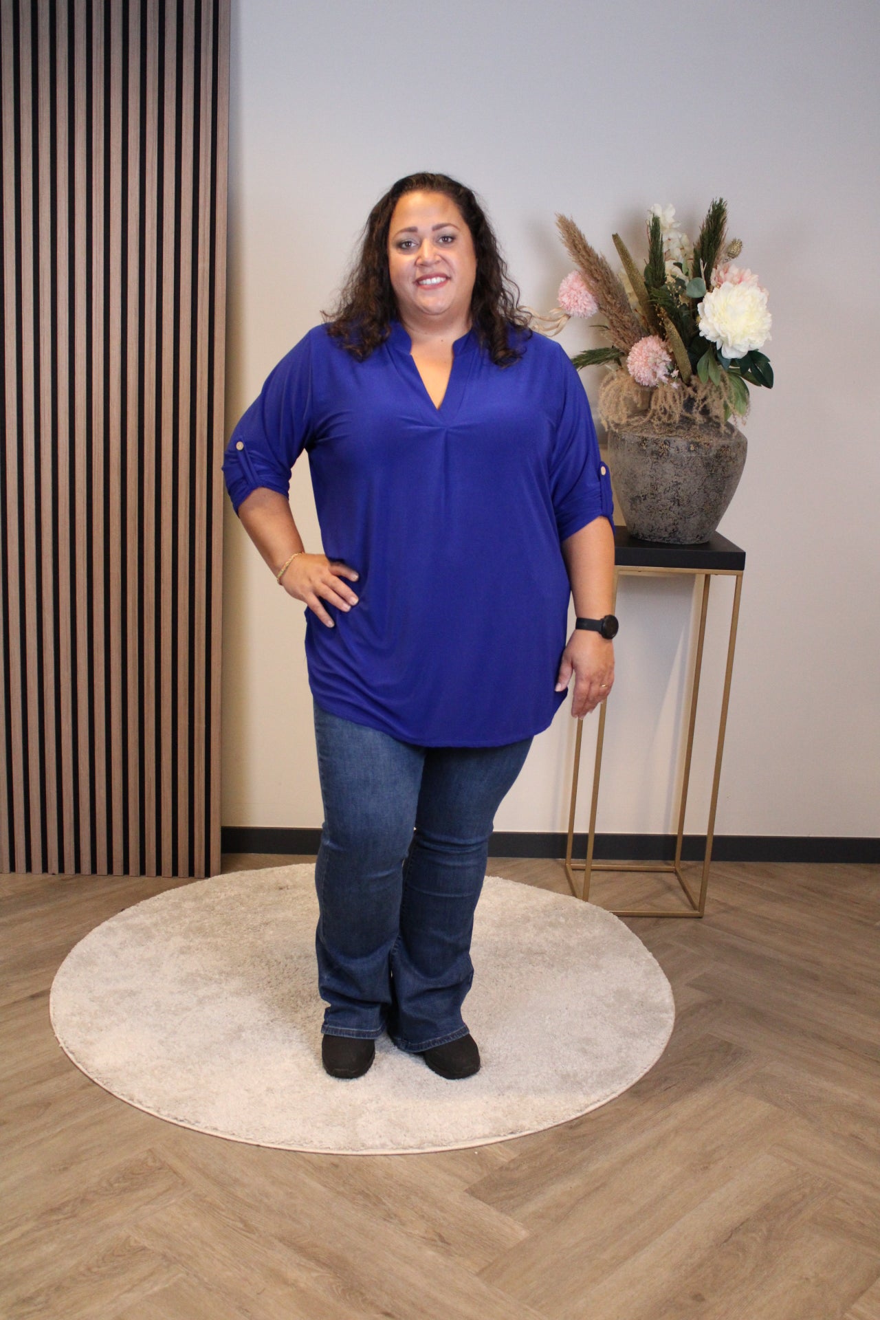 Mara | Bluse Kobalt Langarm 48 bis 52