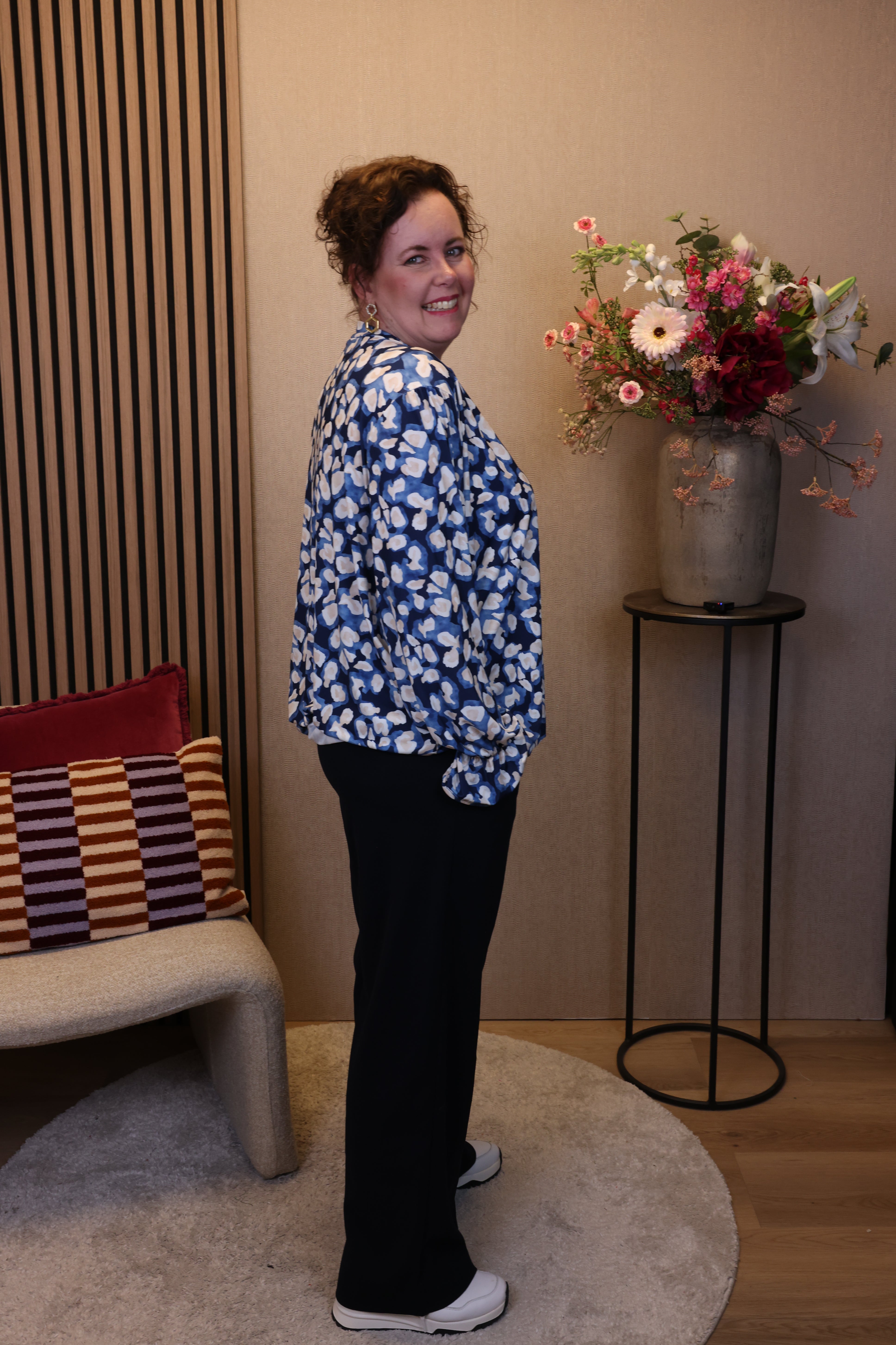 Dora | Bluse schwarz Langarm 52 bis 58