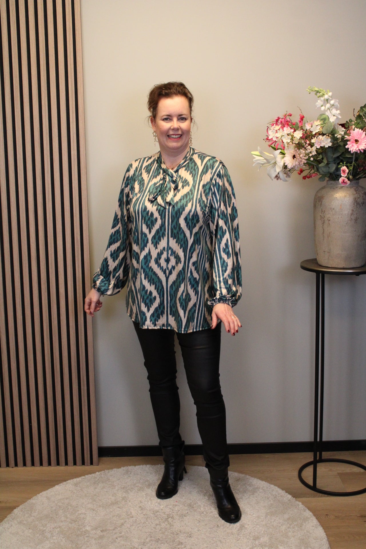 Hilda | Bluse grün Langarm 48 bis 52