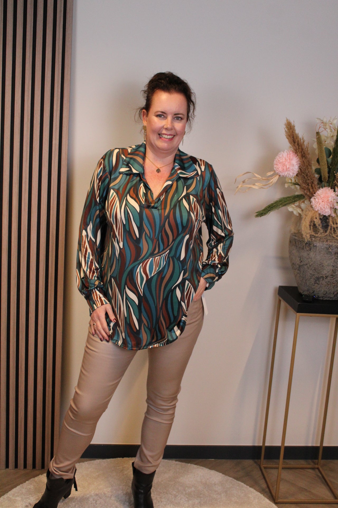 Dora | Bluse schwarz Langarm 52 bis 58