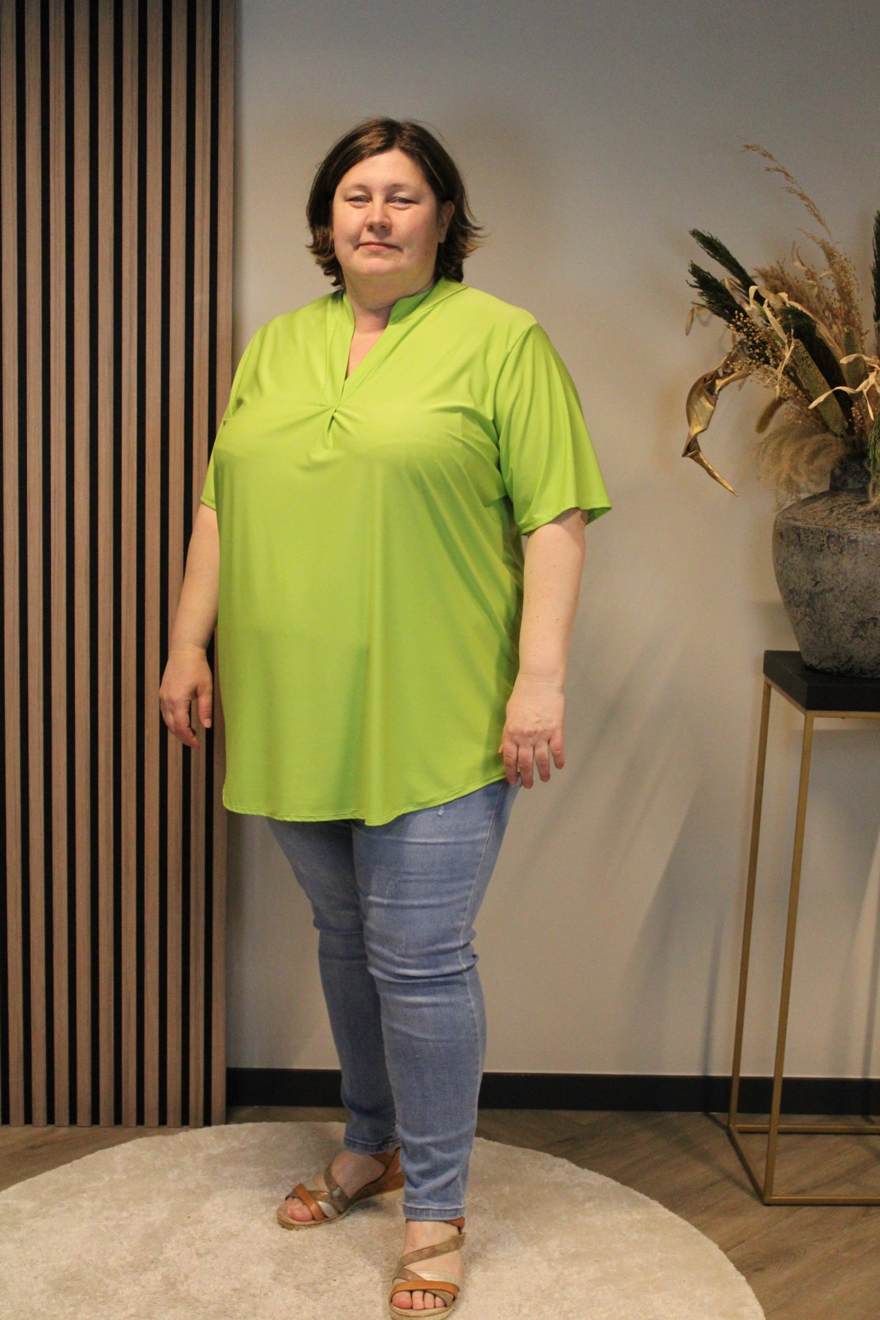 Juna | Bluse grün Kurzarm 52 bis 58