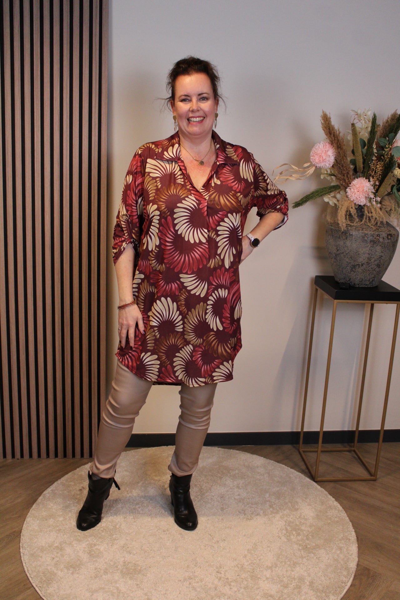 Marga | Tuniek roze met kraagje 48 t/m 52