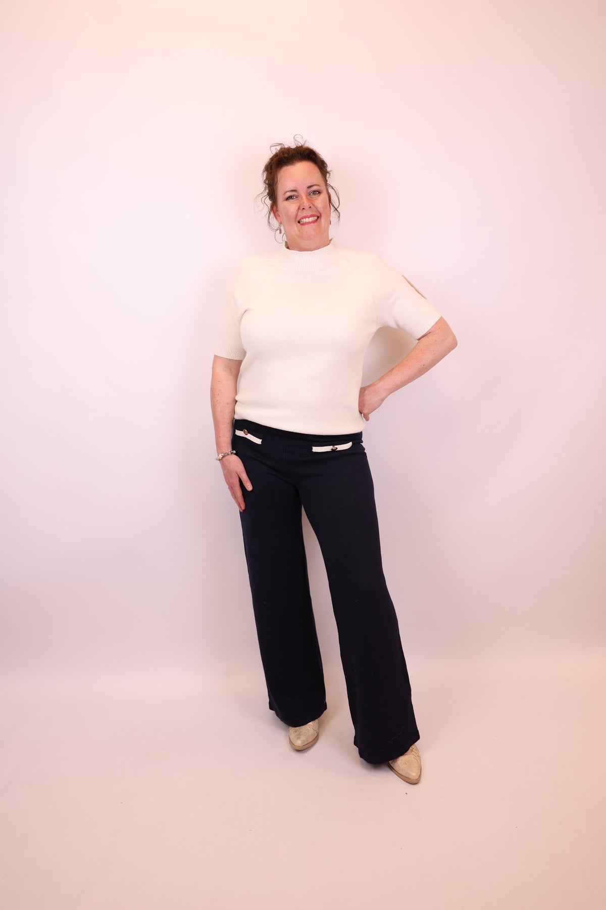 Dora | Bluse schwarz Langarm 52 bis 58