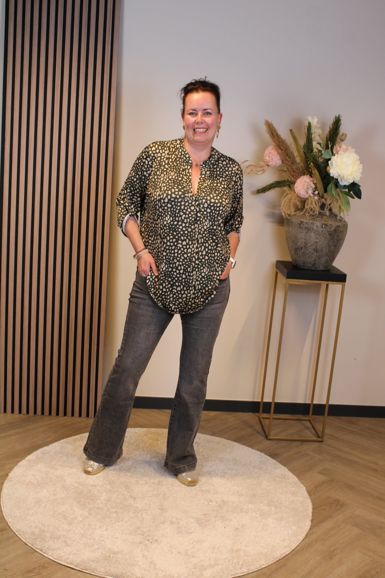 Fenke | Blouse groen lange mouw 52 t/m 58