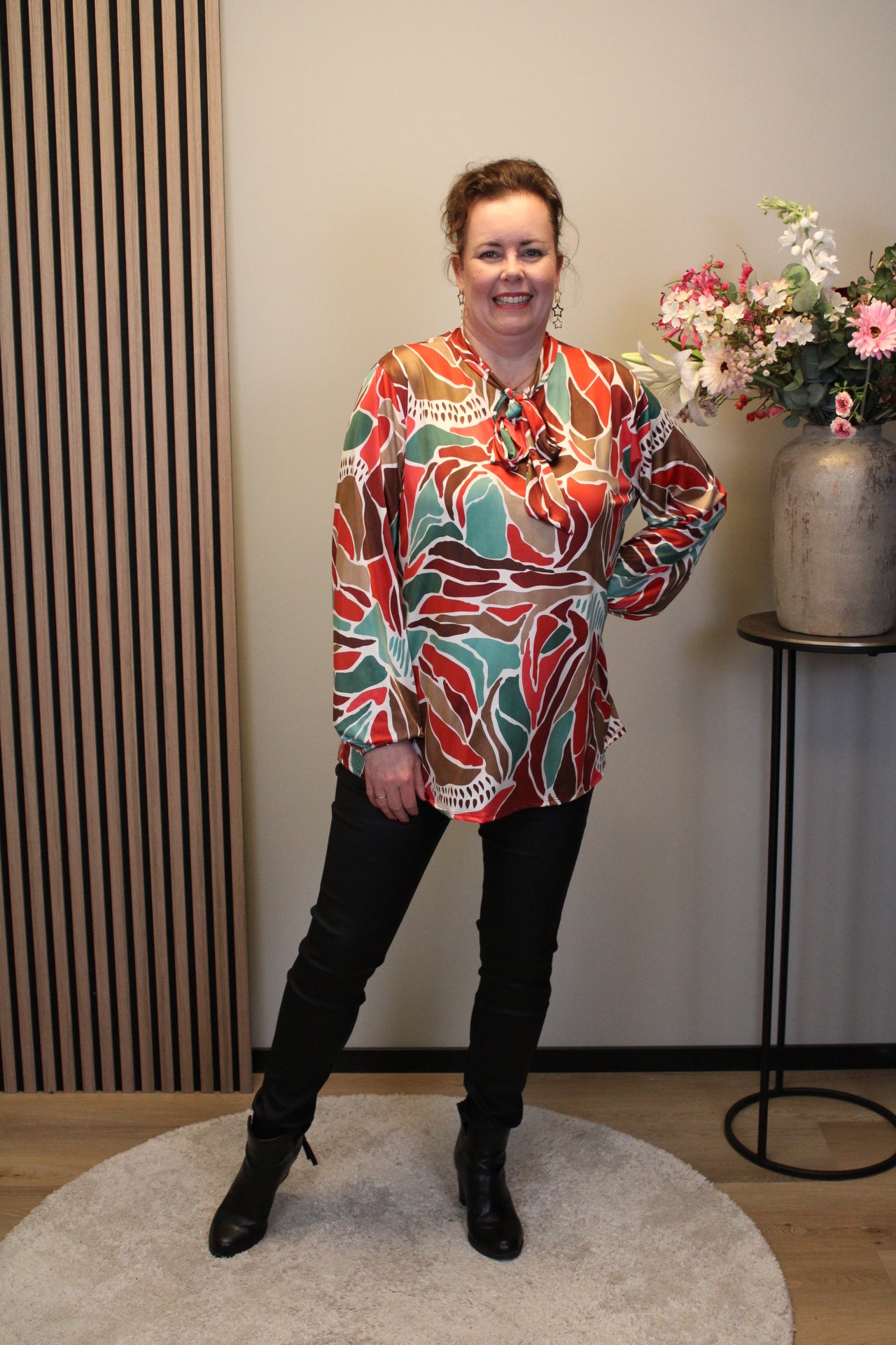 Miekje | Bluse braun Langarm 38 bis 48