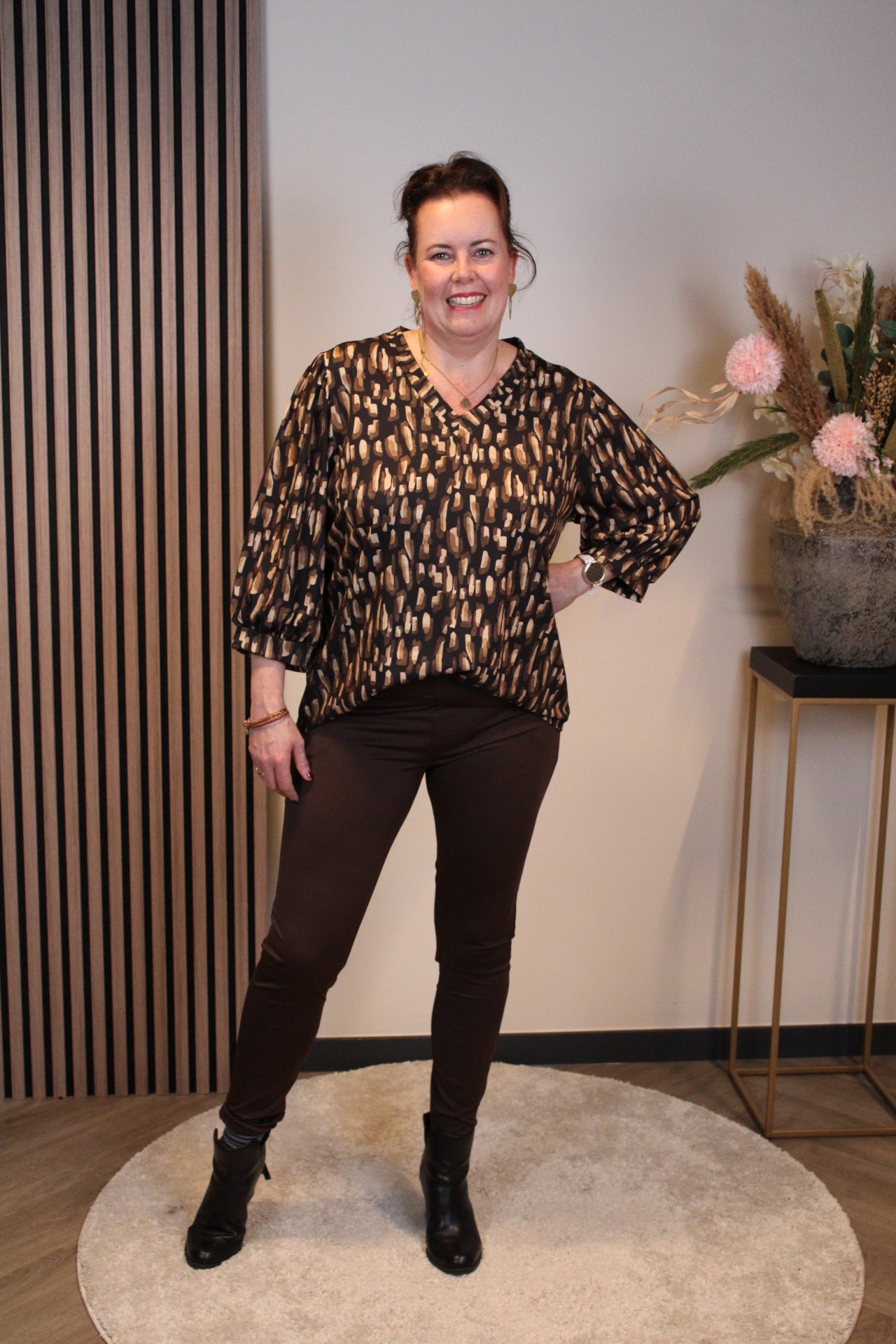 Dora | Bluse schwarz Langarm 52 bis 58