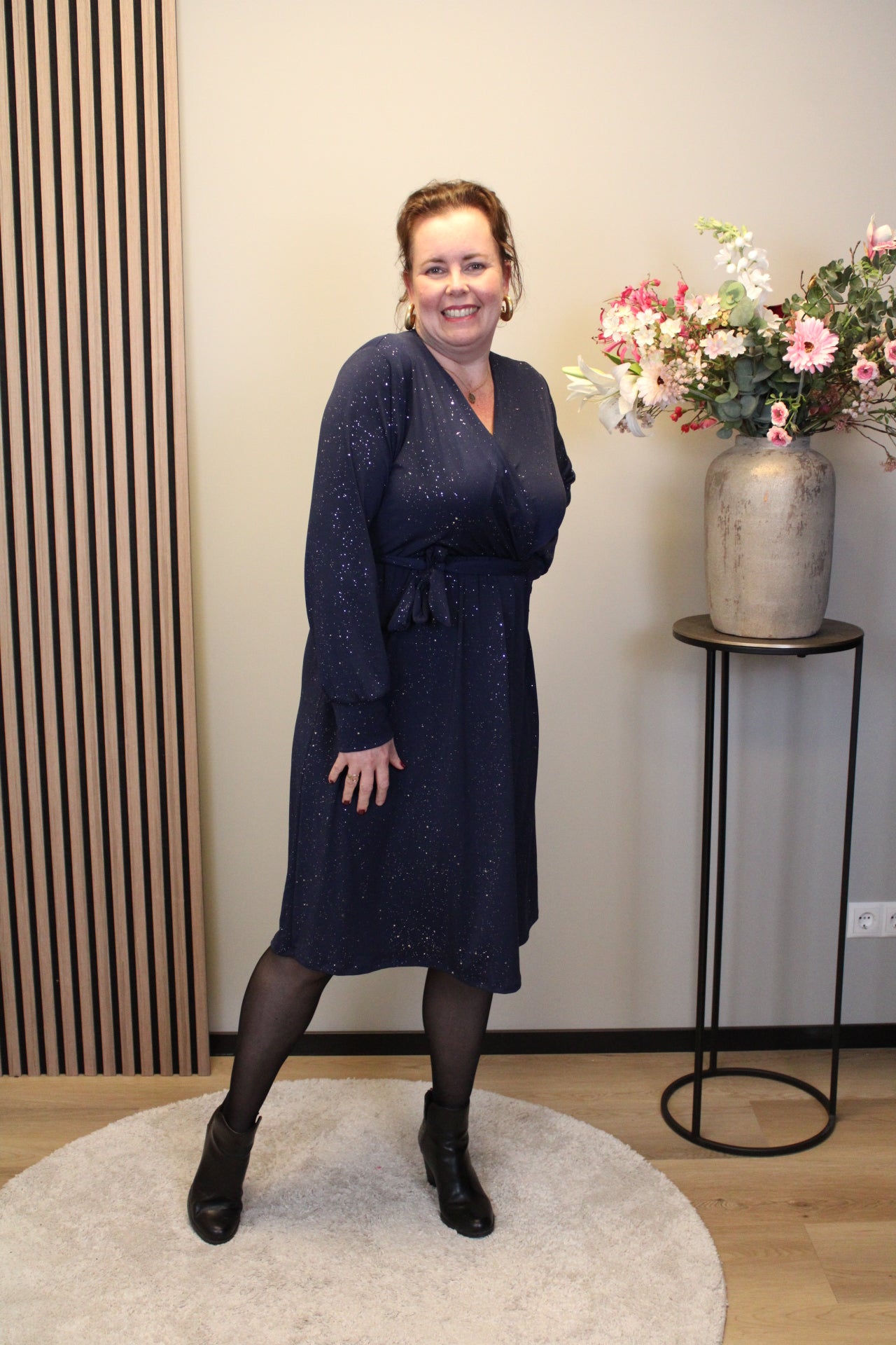 Marise | Blaues Langarmkleid 46 bis 50