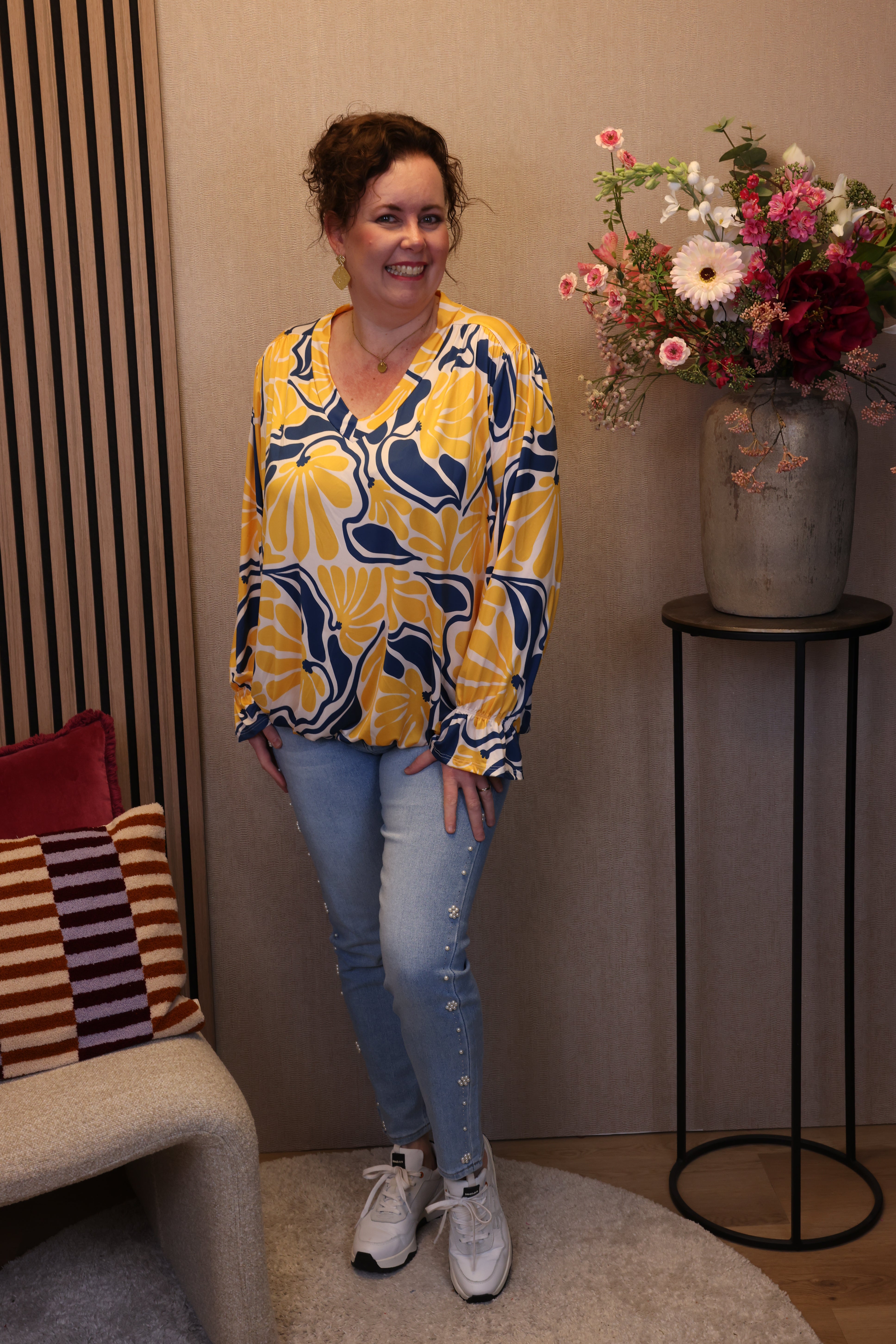 Dora | Bluse schwarz Langarm 52 bis 58