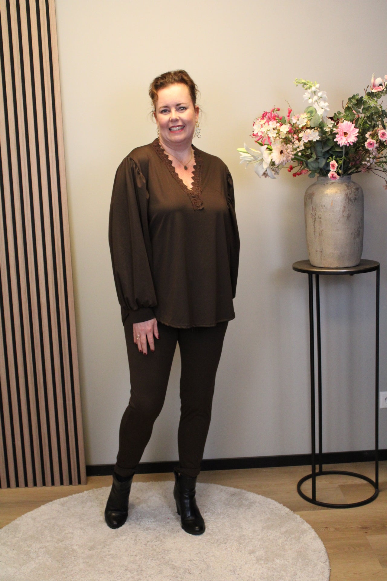 Dora | Bluse schwarz Langarm 52 bis 58