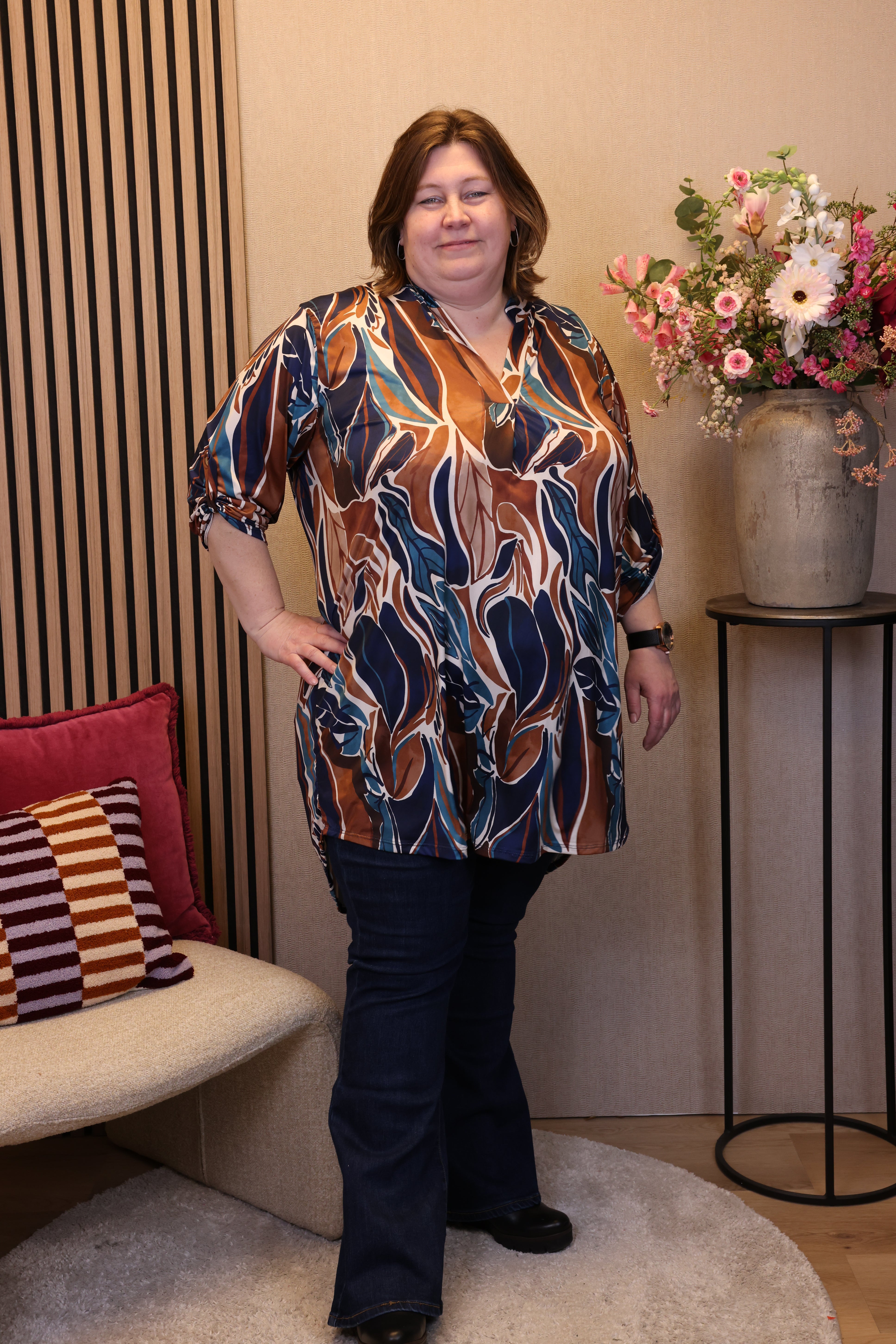 Dora | Bluse schwarz Langarm 52 bis 58