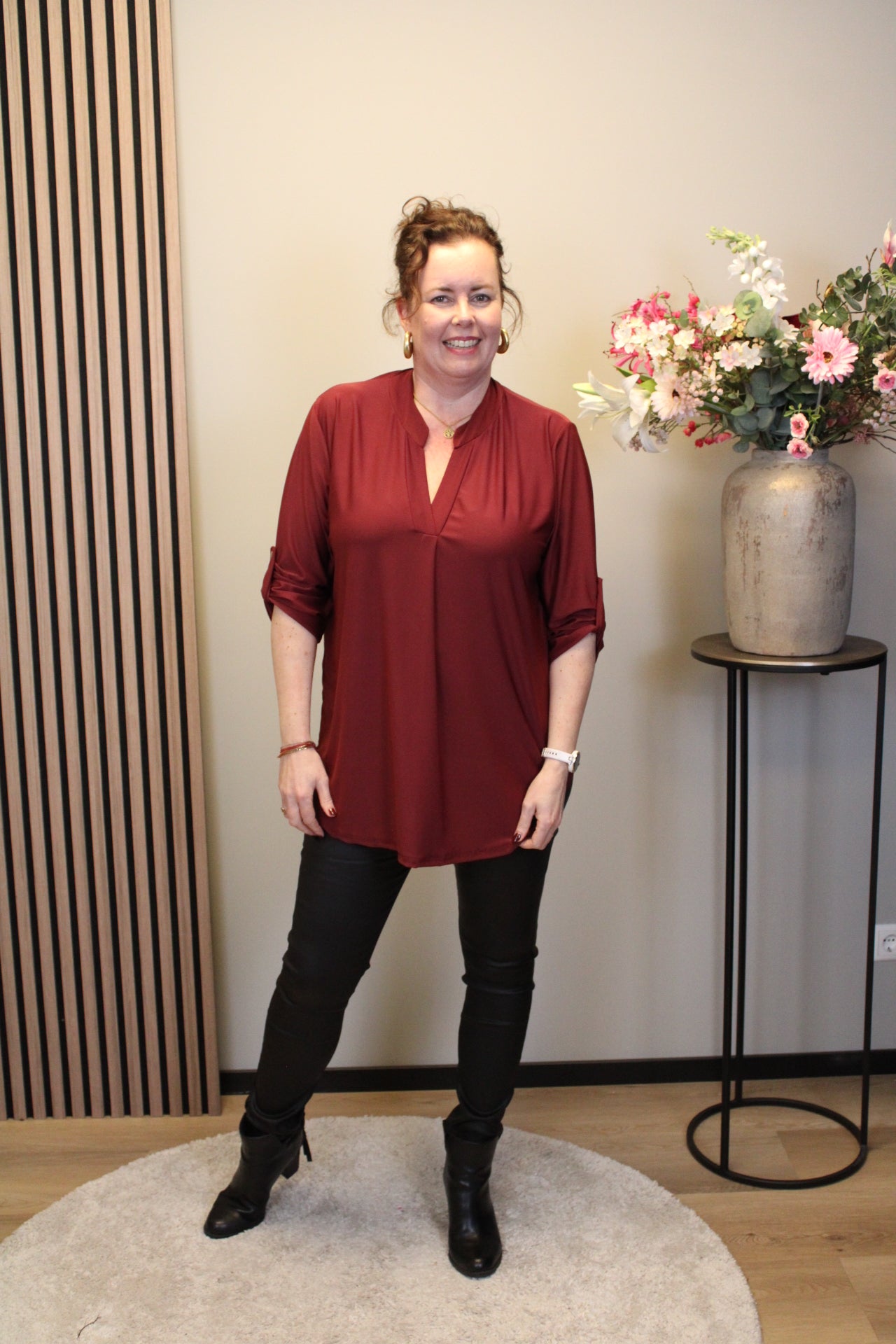 Mara | Bluse braun Langarm 52 bis 58