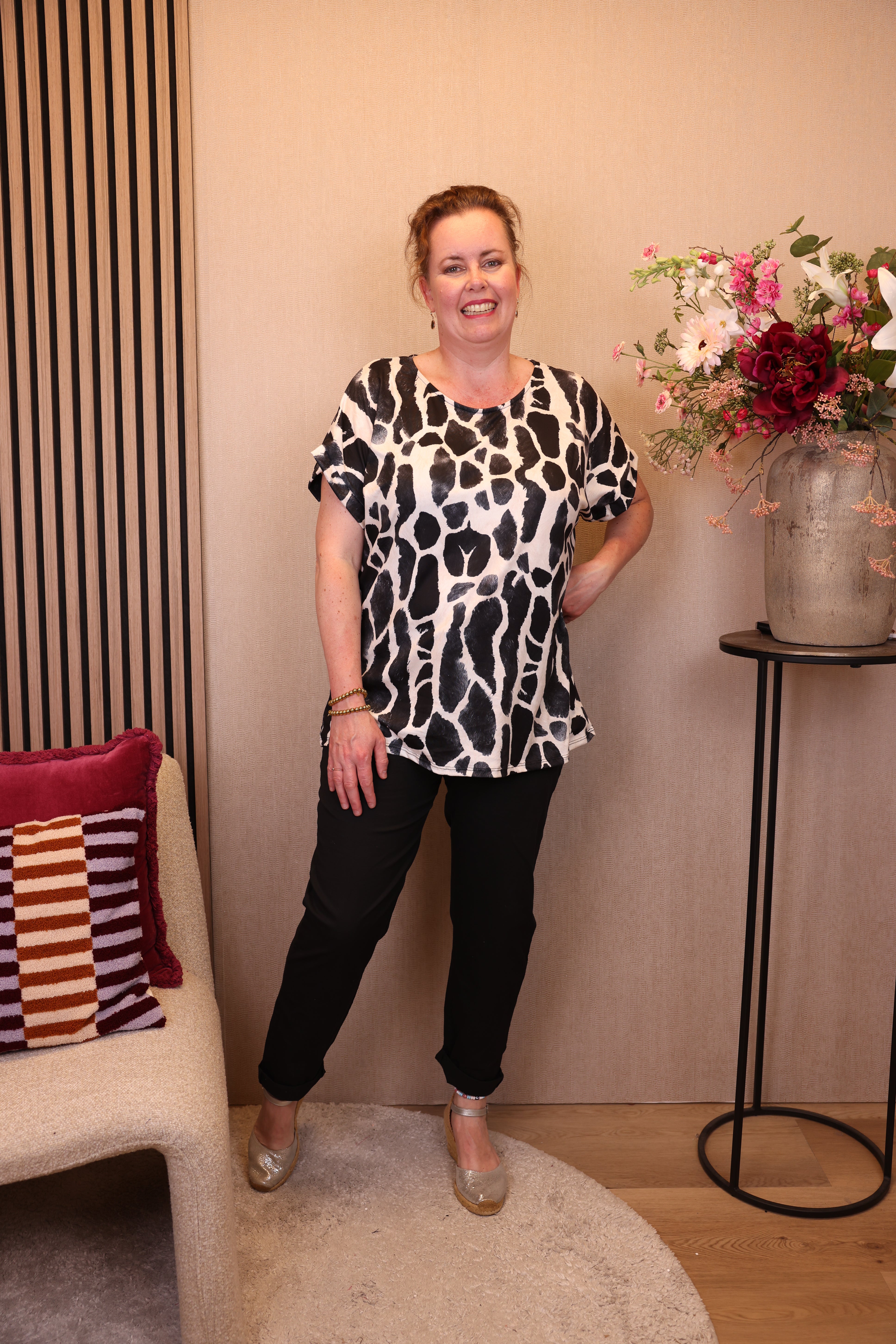 Dora | Bluse schwarz Langarm 52 bis 58