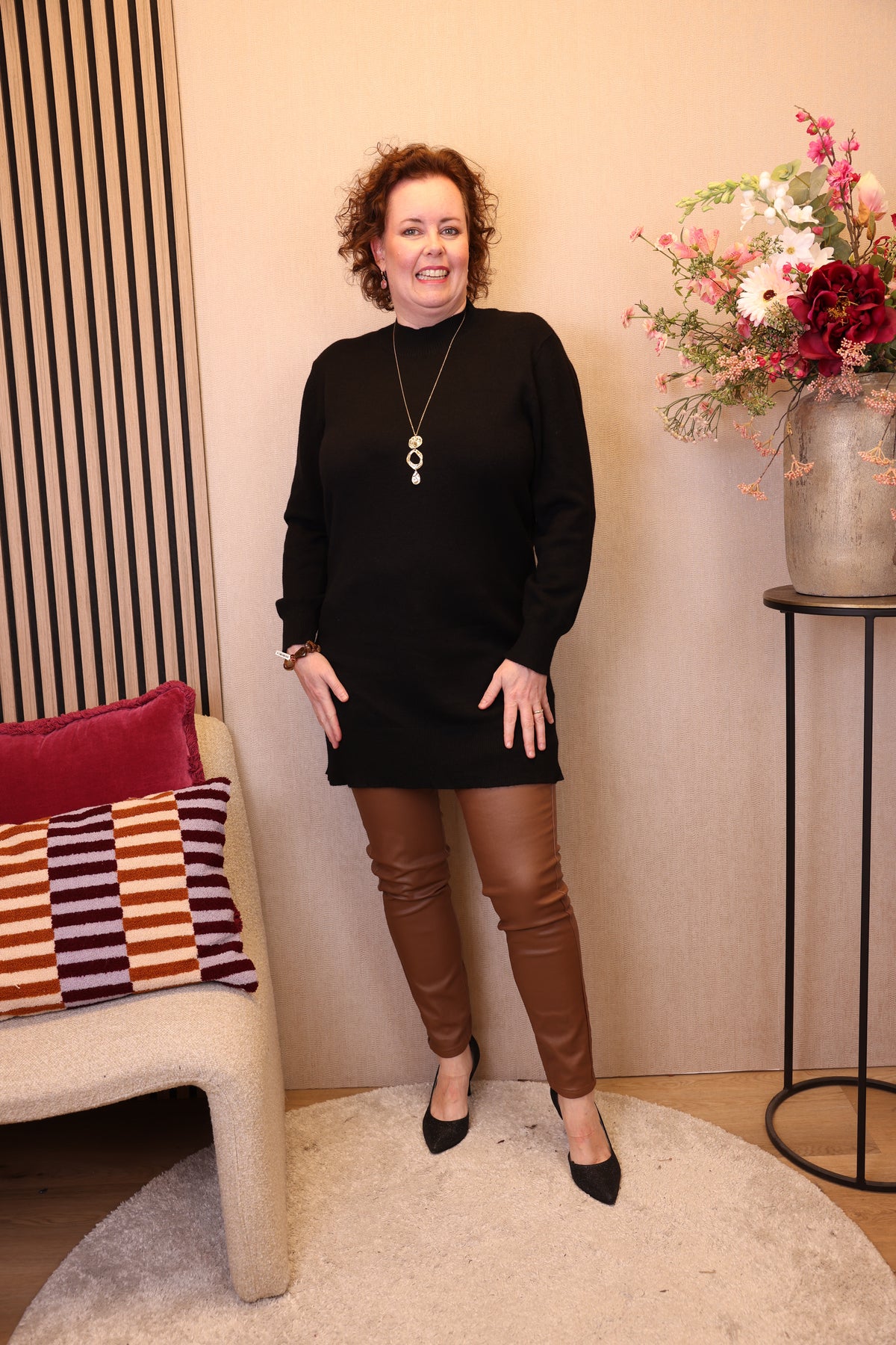 Dora | Bluse schwarz Langarm 52 bis 58