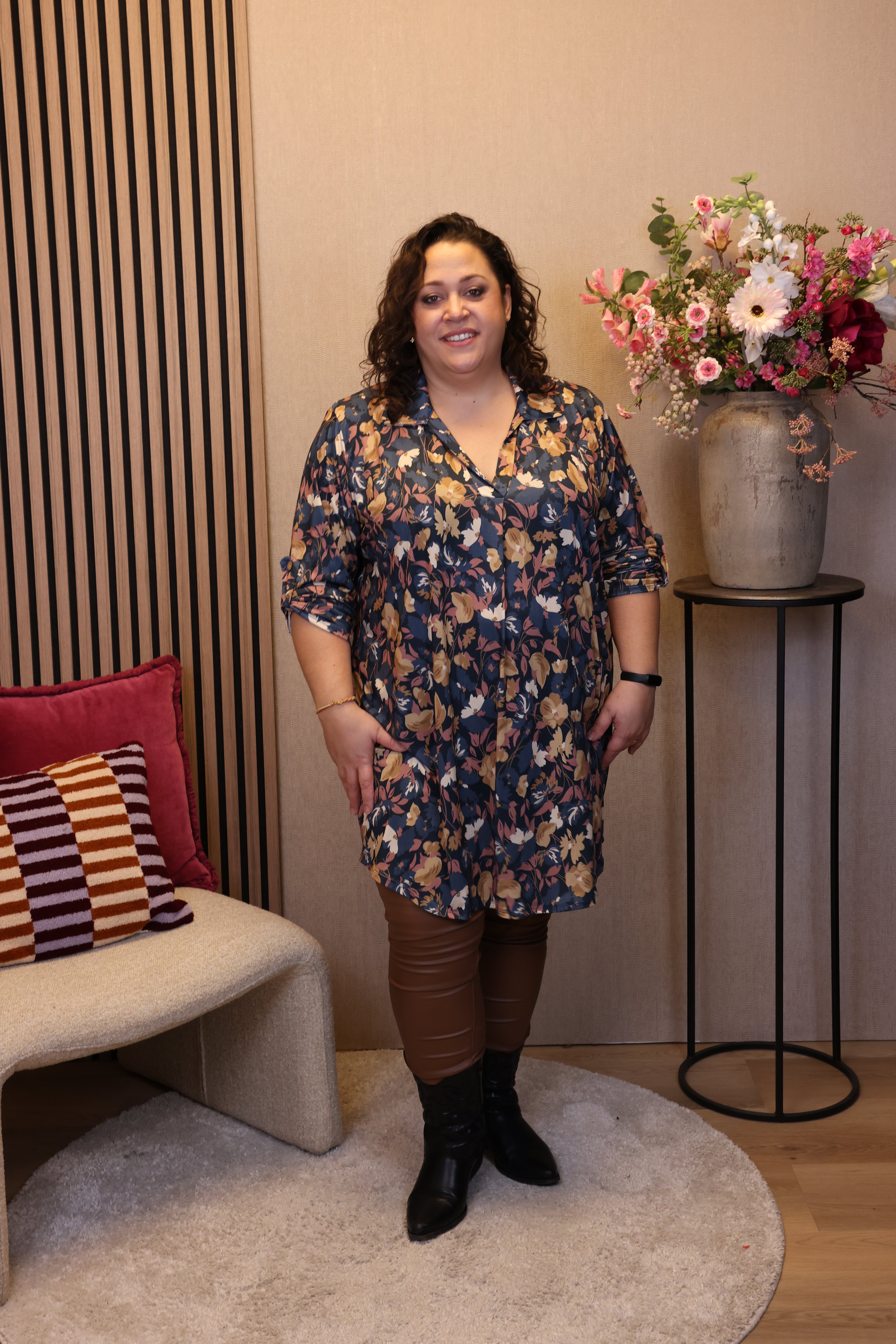 Dora | Bluse schwarz Langarm 52 bis 58