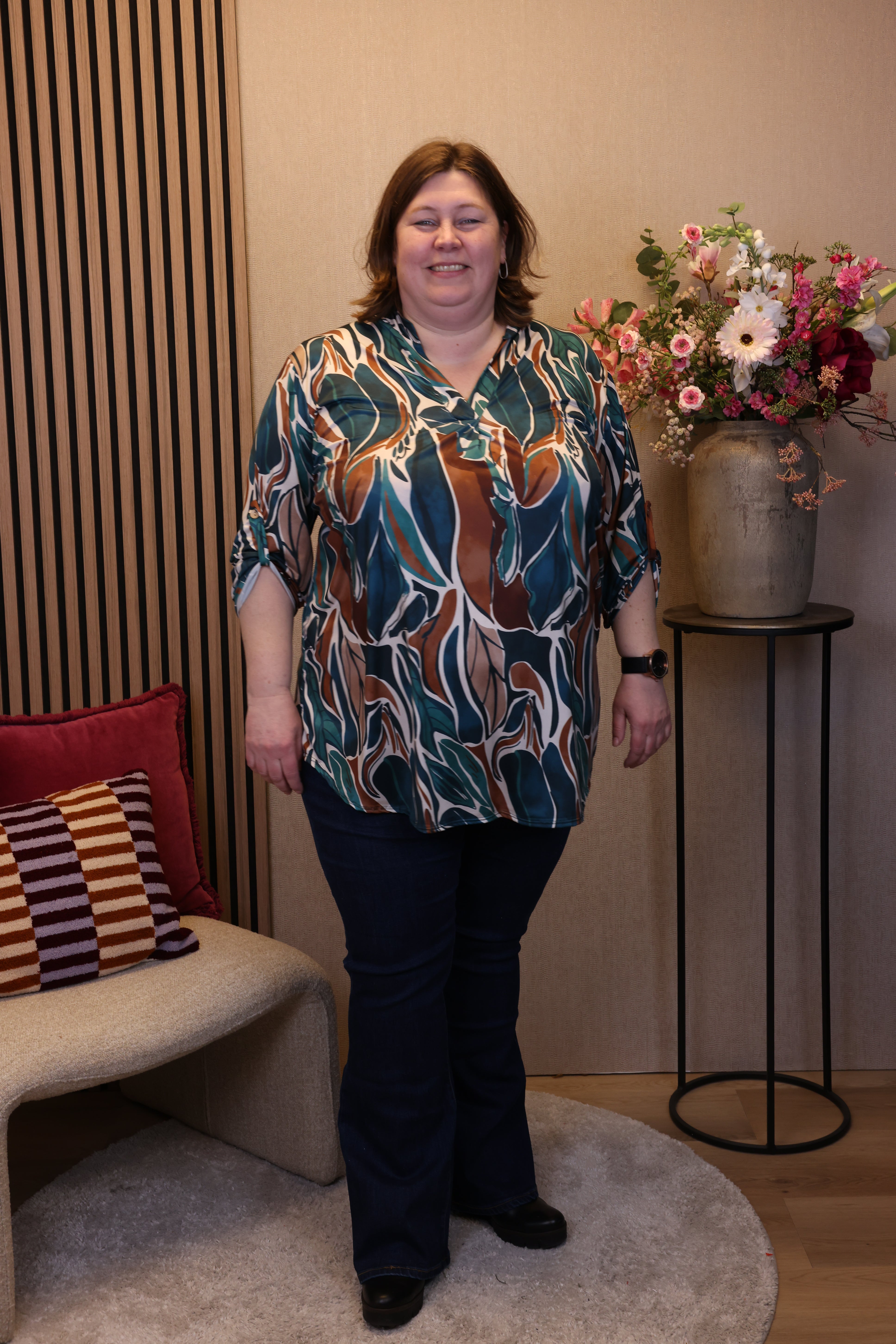 Dora | Bluse schwarz Langarm 52 bis 58