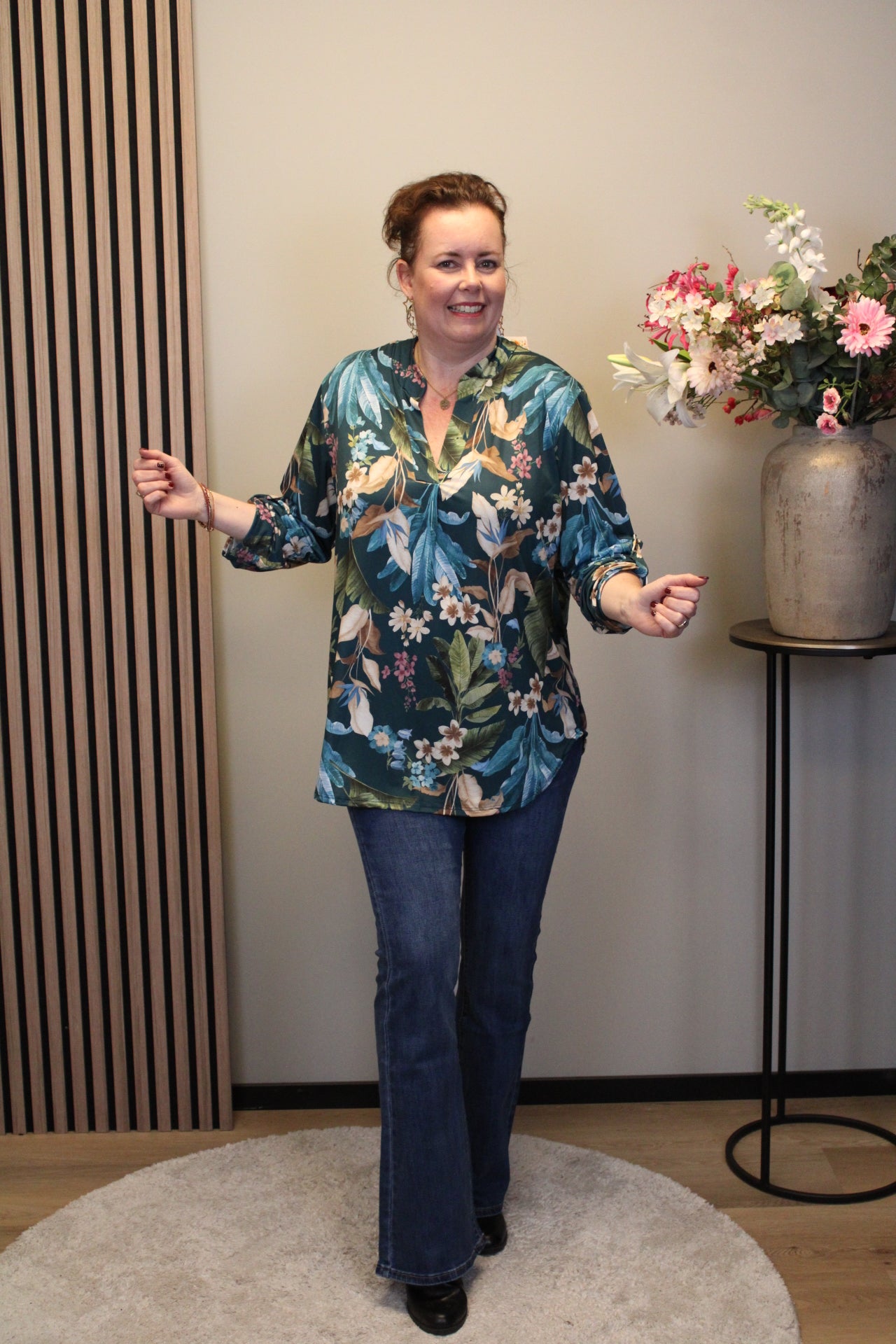 Dora | Bluse schwarz Langarm 48 bis 52