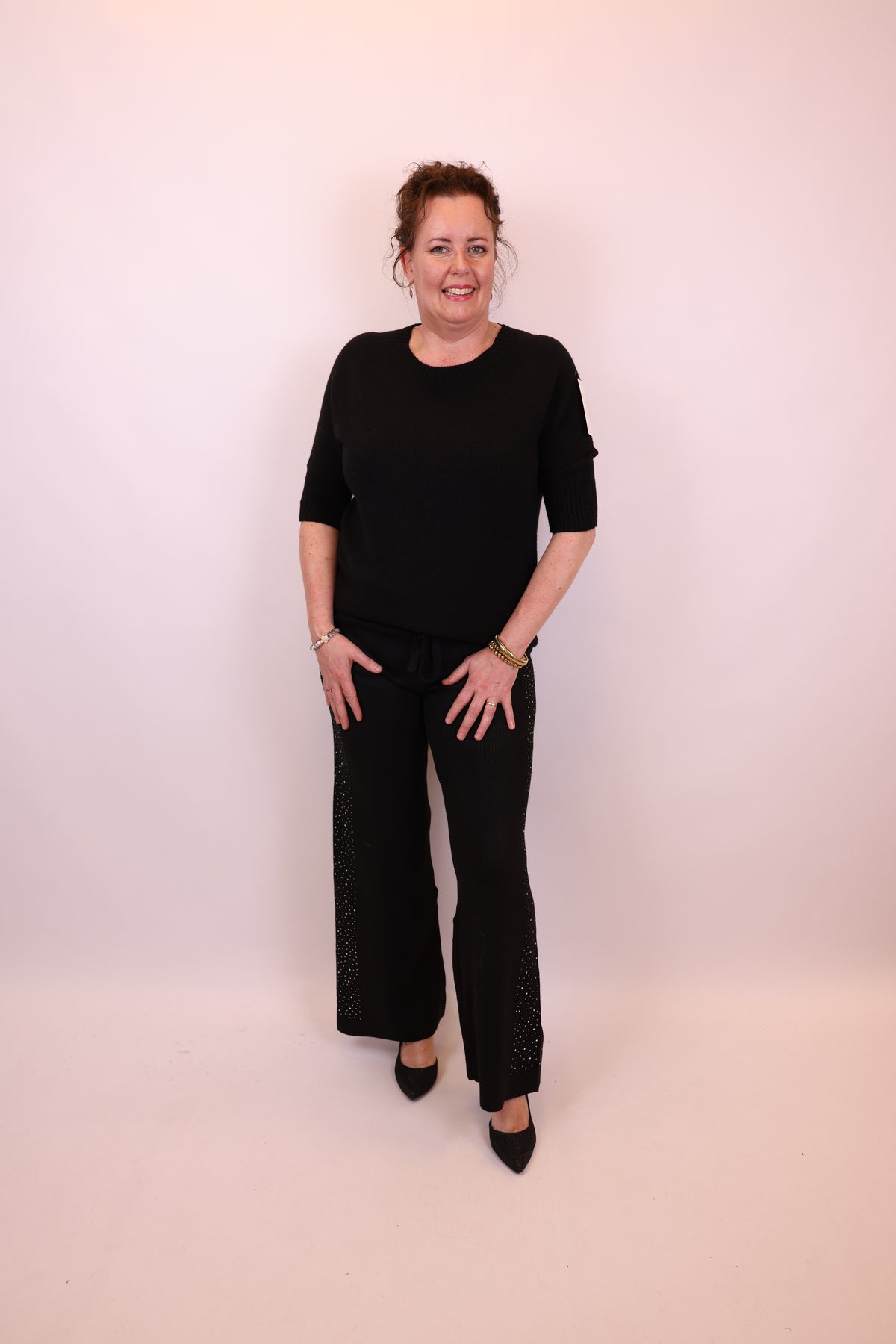 Dora | Bluse schwarz Langarm 52 bis 58