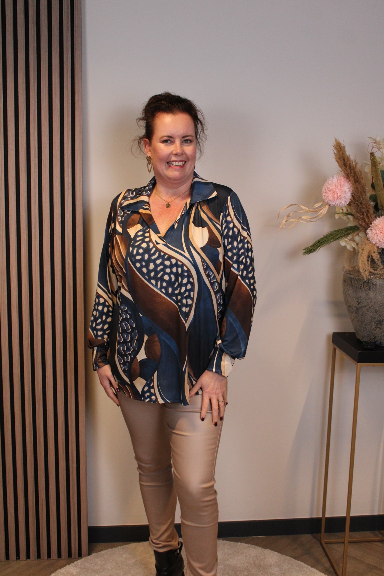 Dora | Bluse schwarz Langarm 52 bis 58