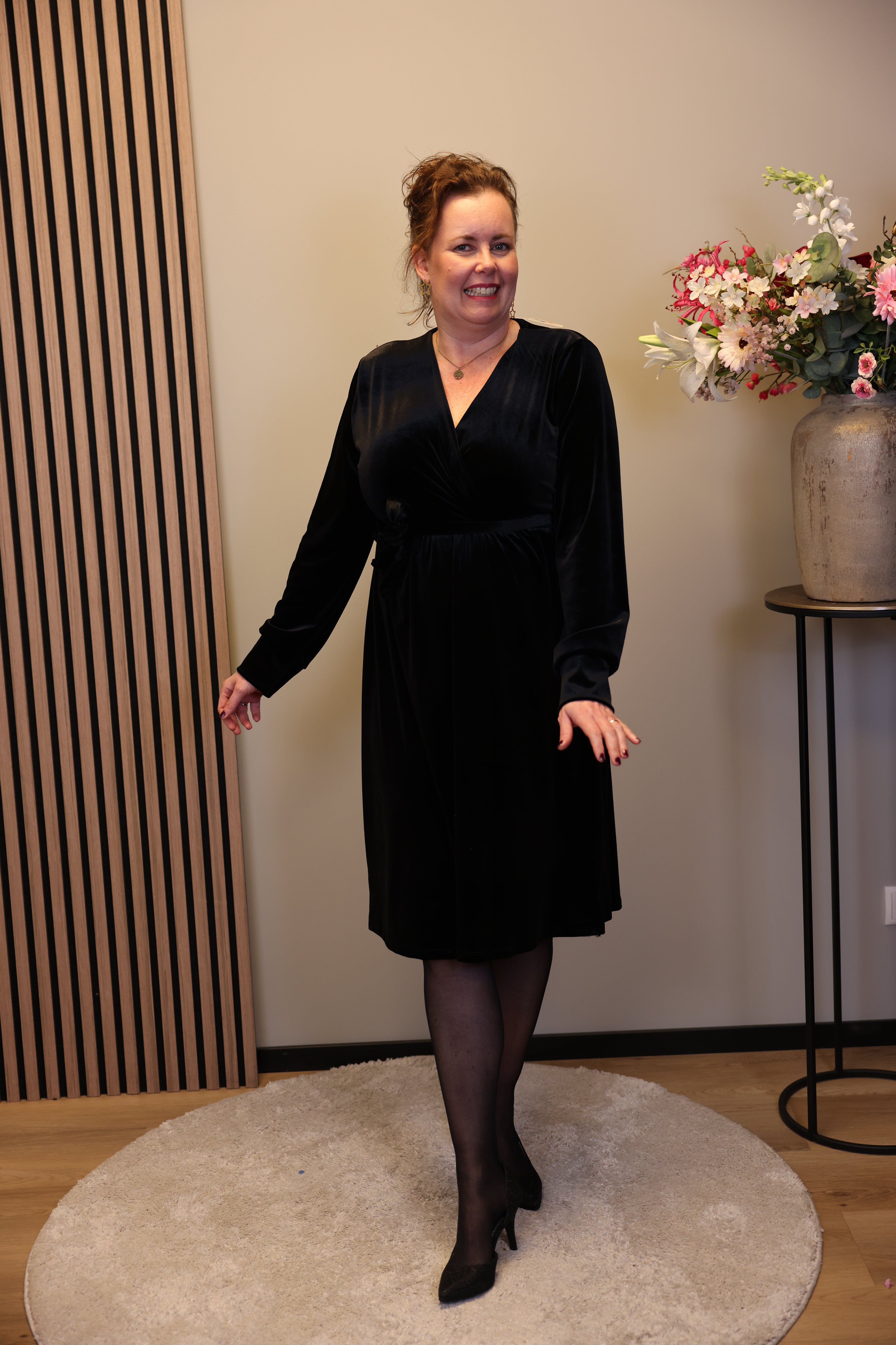 Dora | Bluse schwarz Langarm 52 bis 58