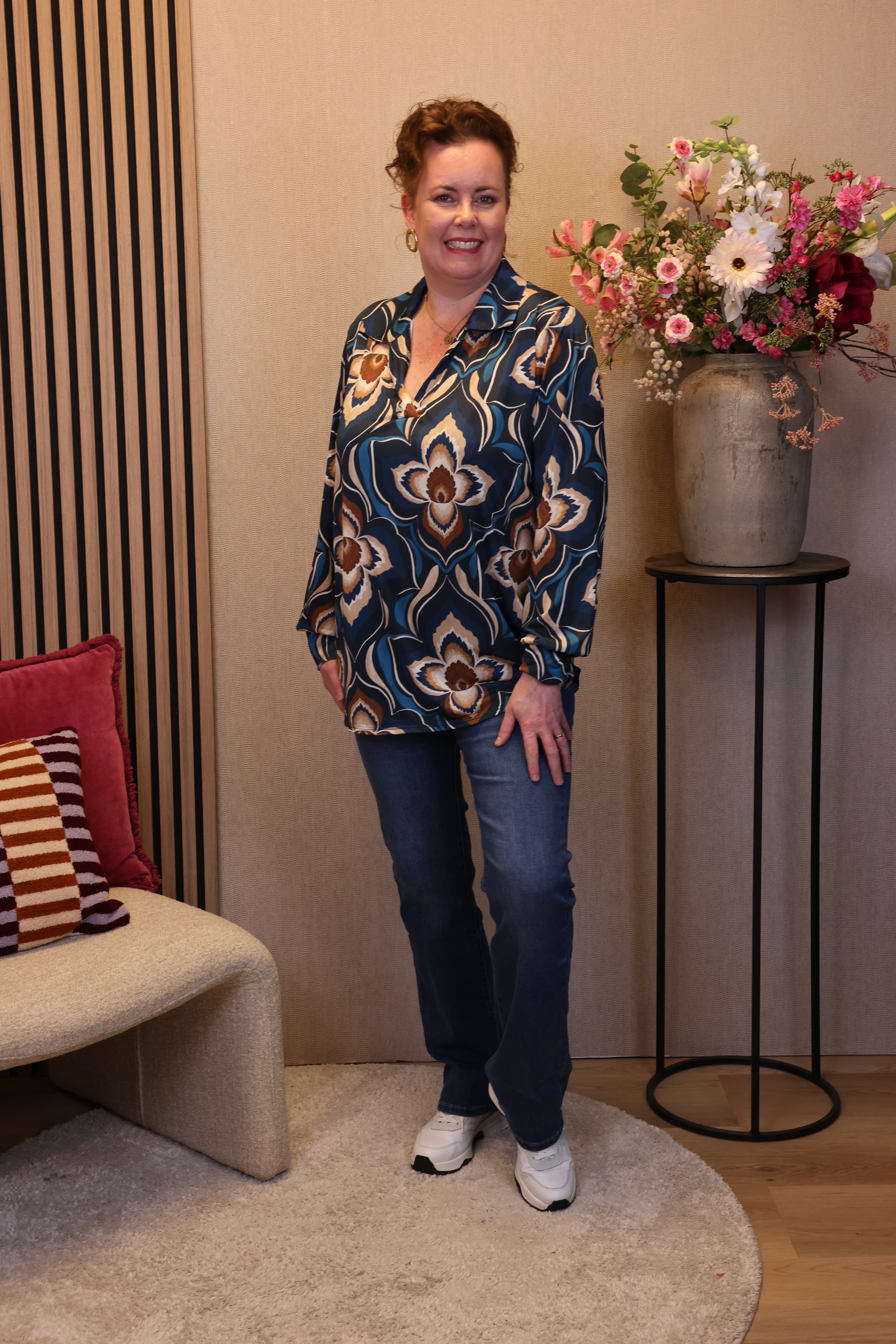 Dora | Bluse schwarz Langarm 52 bis 58