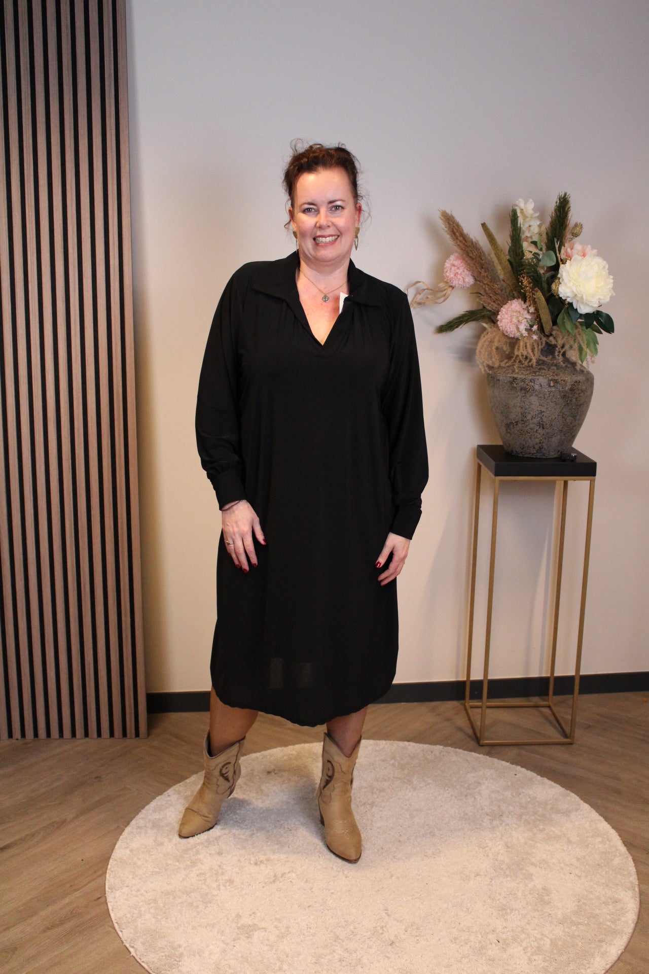 Dora | Bluse schwarz Langarm 52 bis 58