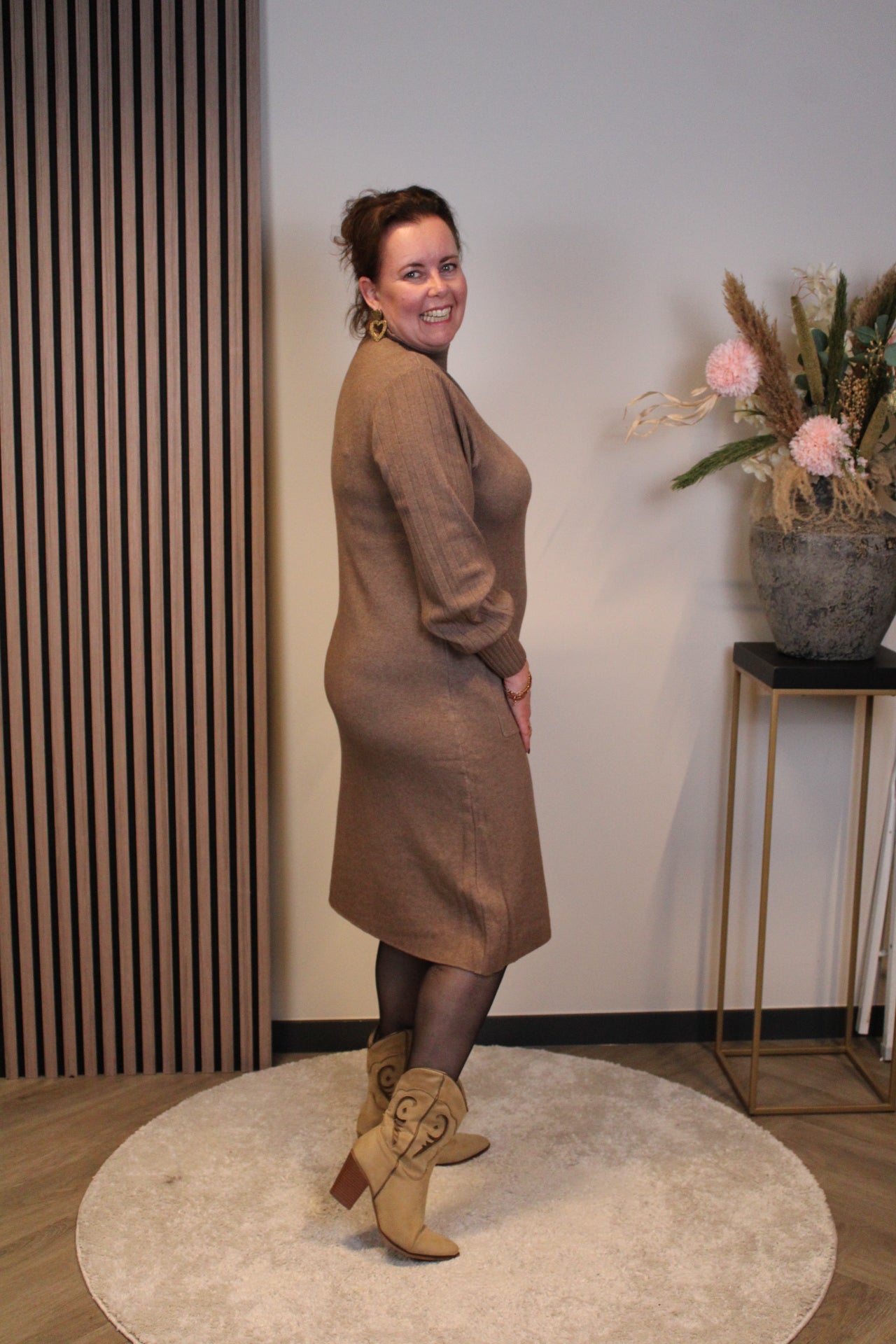 Britt | Blaues Langarmkleid 38 bis 44