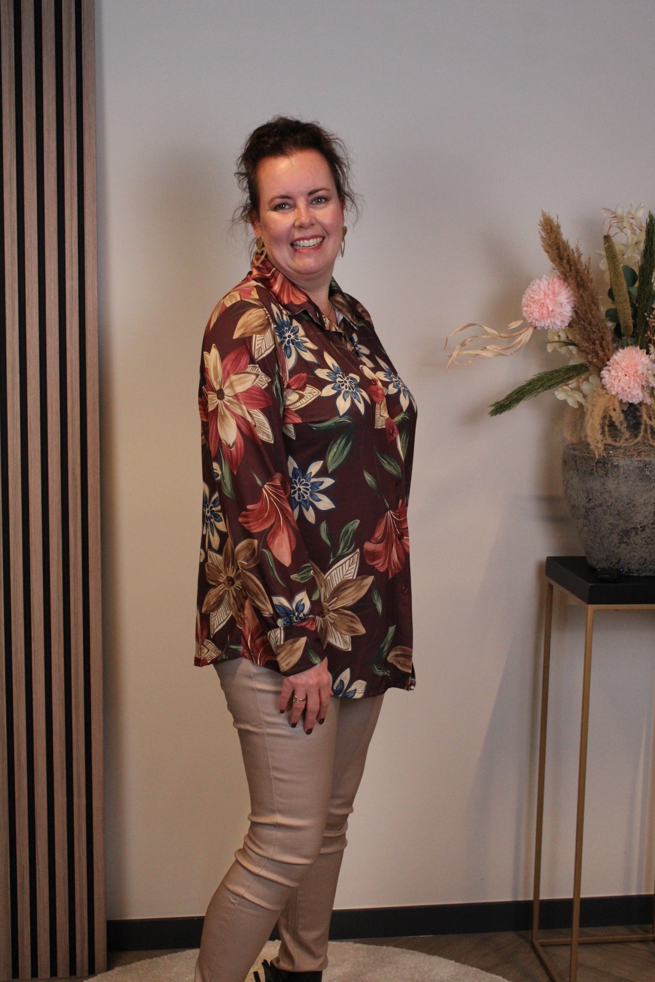 Liora | Blouse met knoopjes roze 48 t/m 52