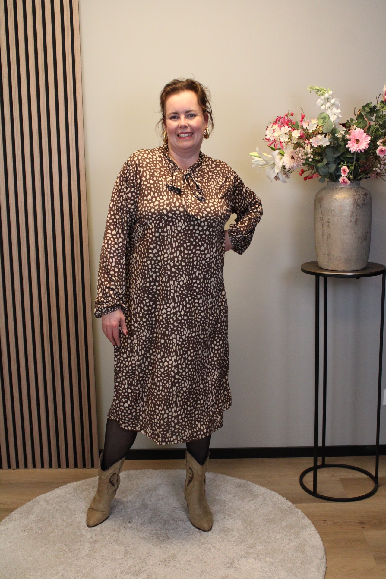 Christa | Grünes Kleid mit langen Ärmeln, Größe 38 bis 44