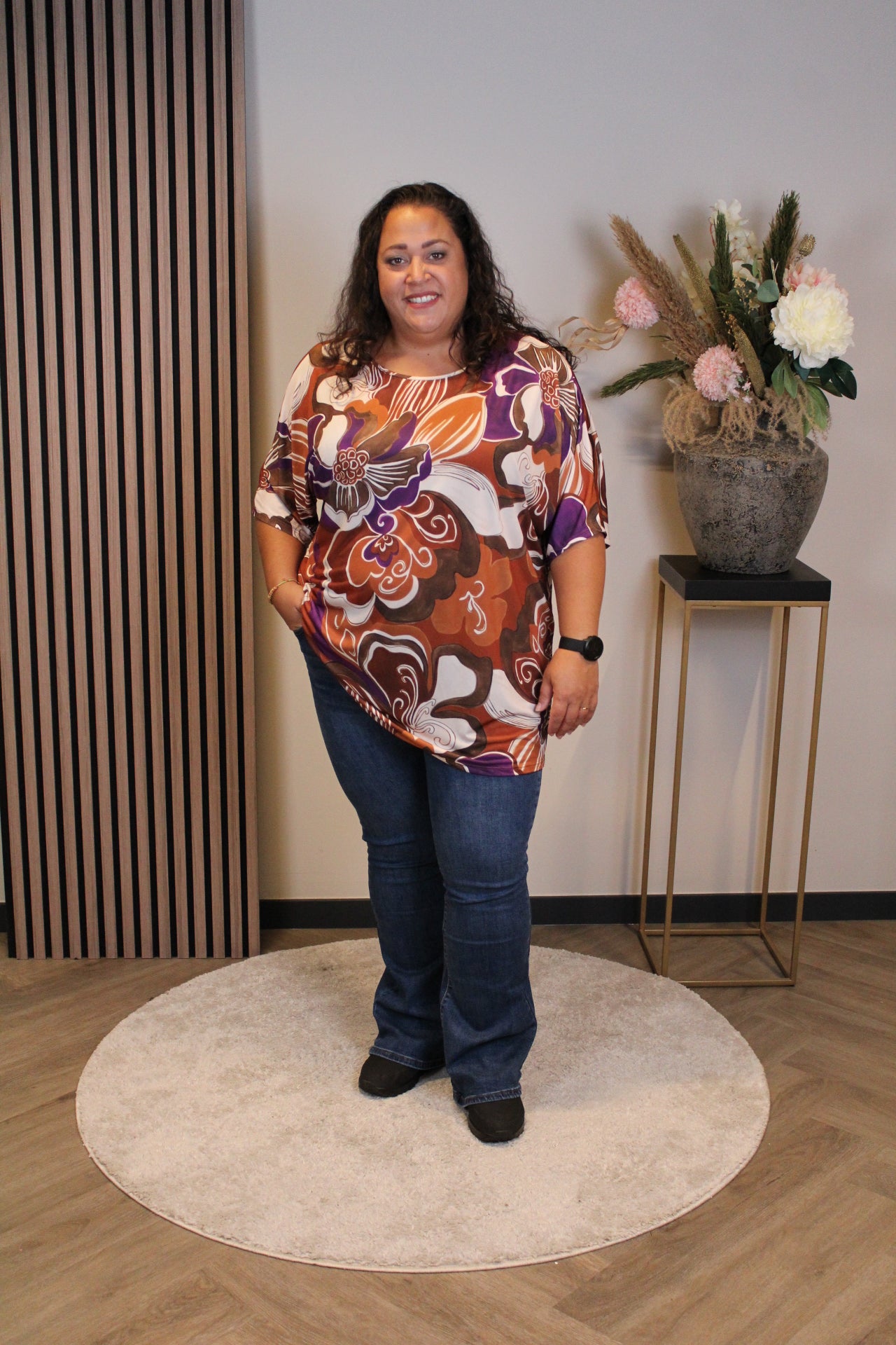 Dora | Bluse schwarz Langarm 52 bis 58