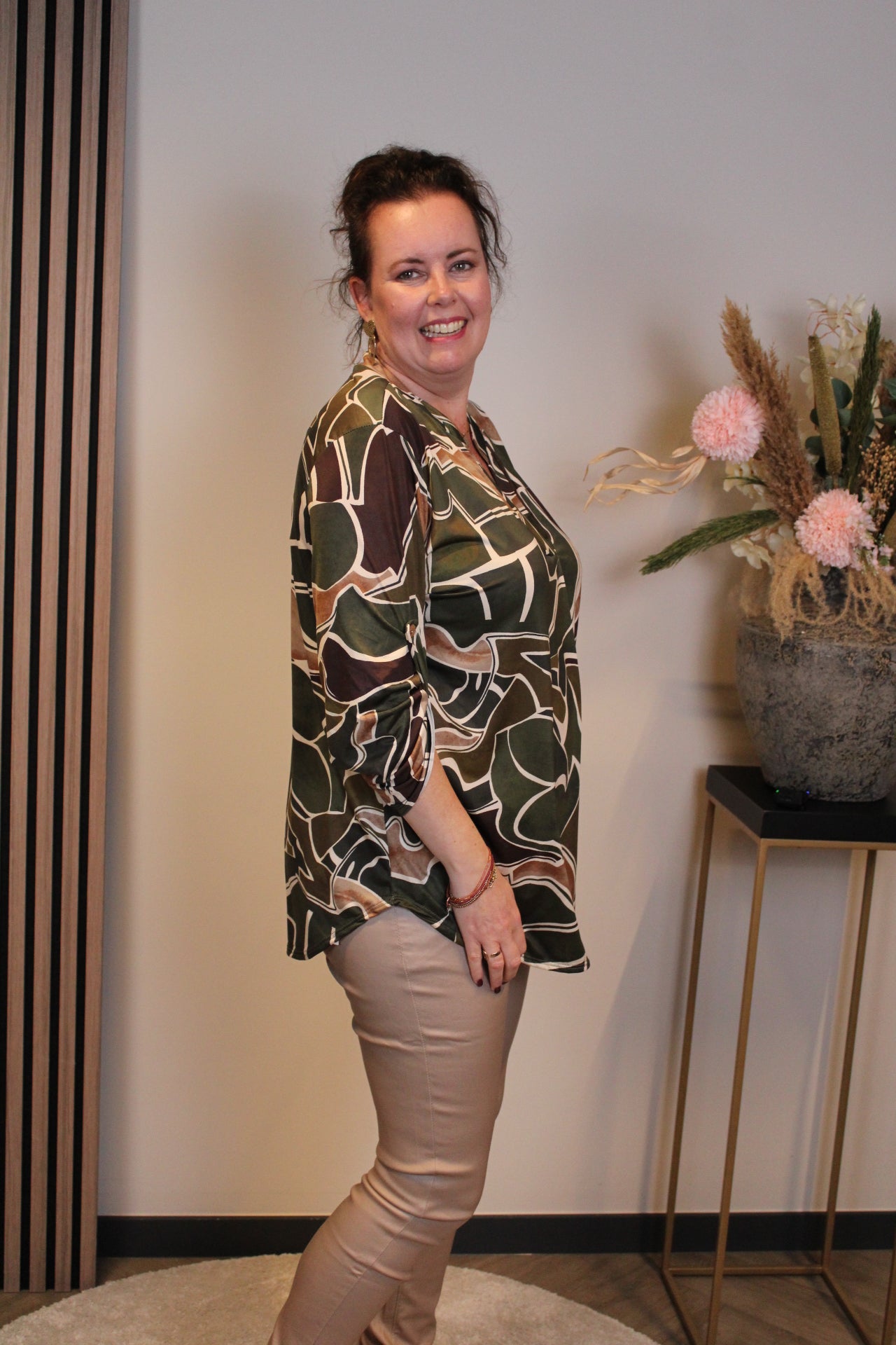 Sheila | Bluse blau Langarm 38 bis 48