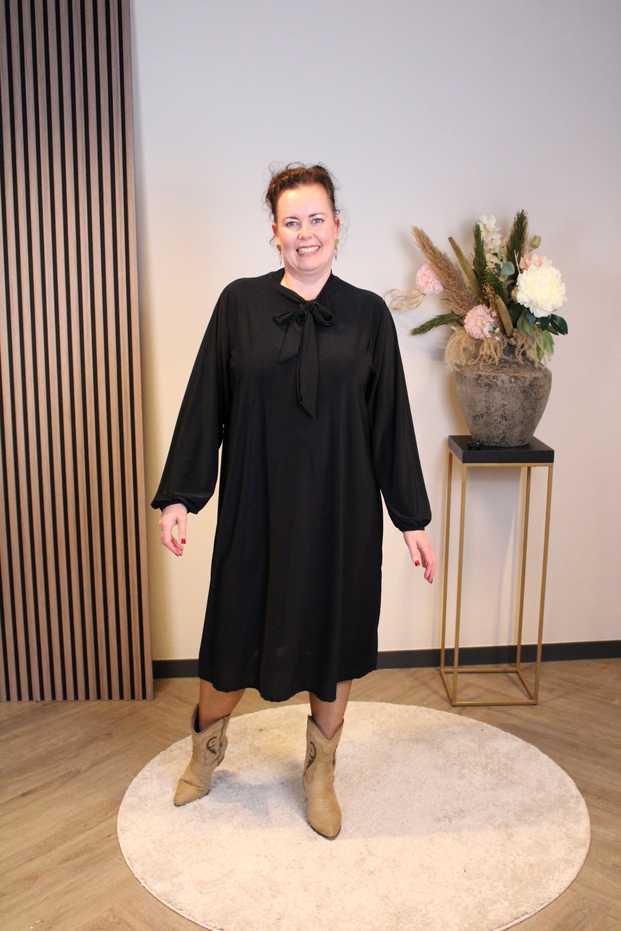 Dora | Bluse schwarz Langarm 52 bis 58