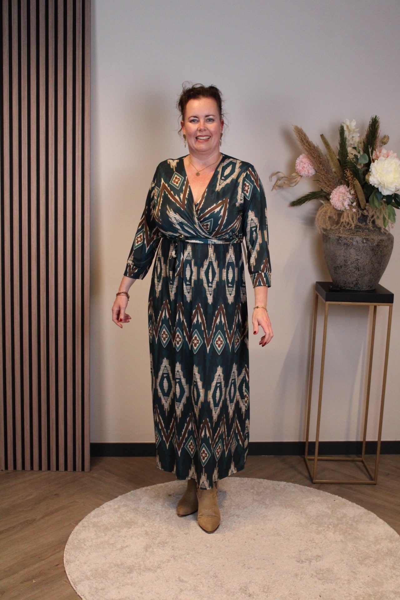 Leona | Blaues Langarmkleid 46 bis 50