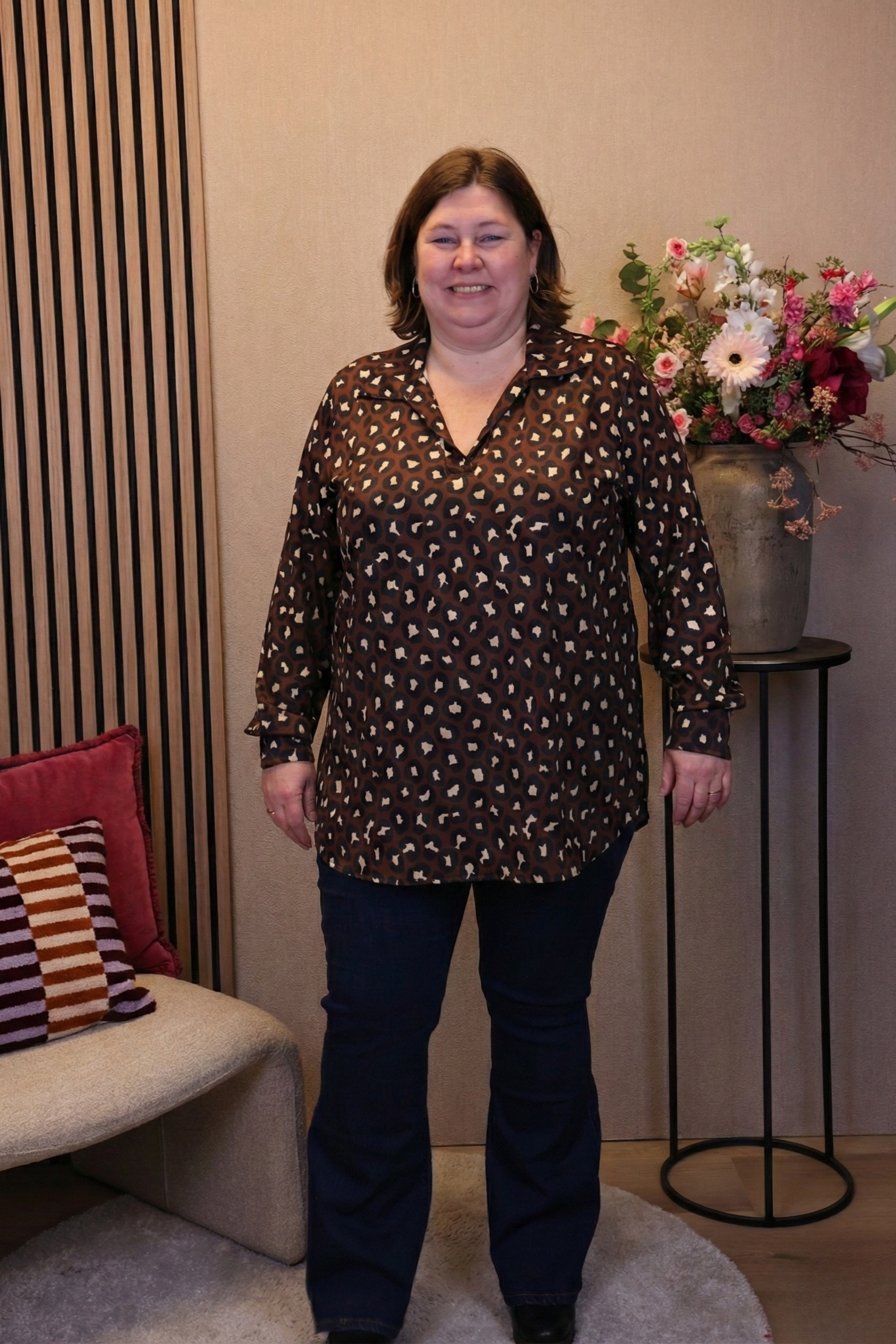 Dora | Bluse schwarz Langarm 52 bis 58