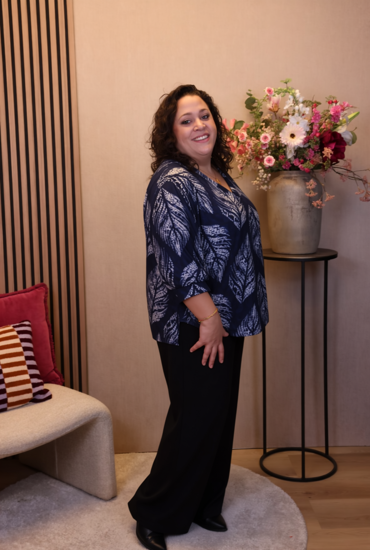 Dora | Bluse schwarz Langarm 52 bis 58