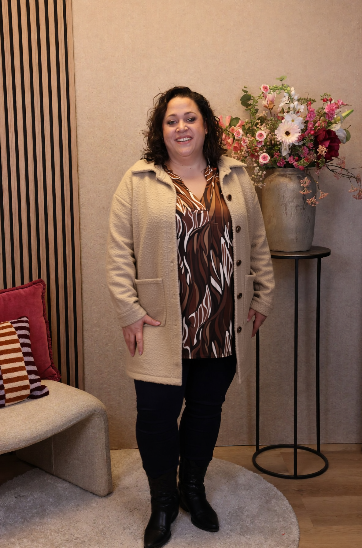 Dora | Bluse schwarz Langarm 52 bis 58