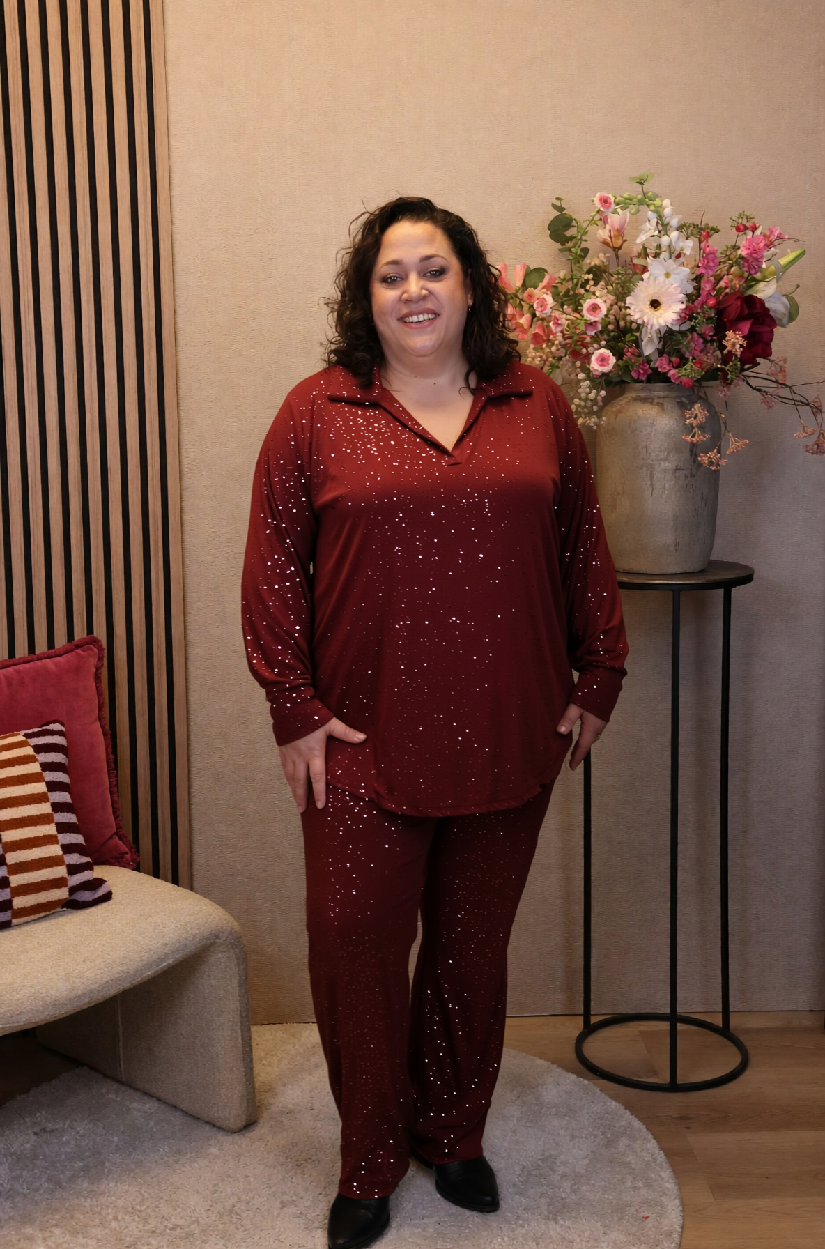 Dora | Bluse schwarz Langarm 52 bis 58