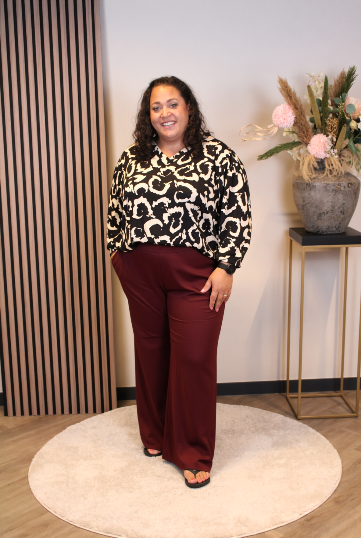 Dora | Bluse schwarz Langarm 52 bis 58
