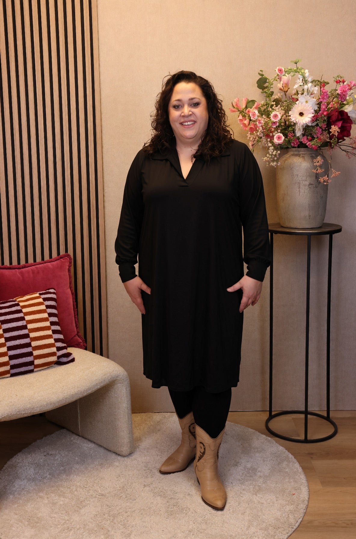 Dora | Bluse schwarz Langarm 52 bis 58