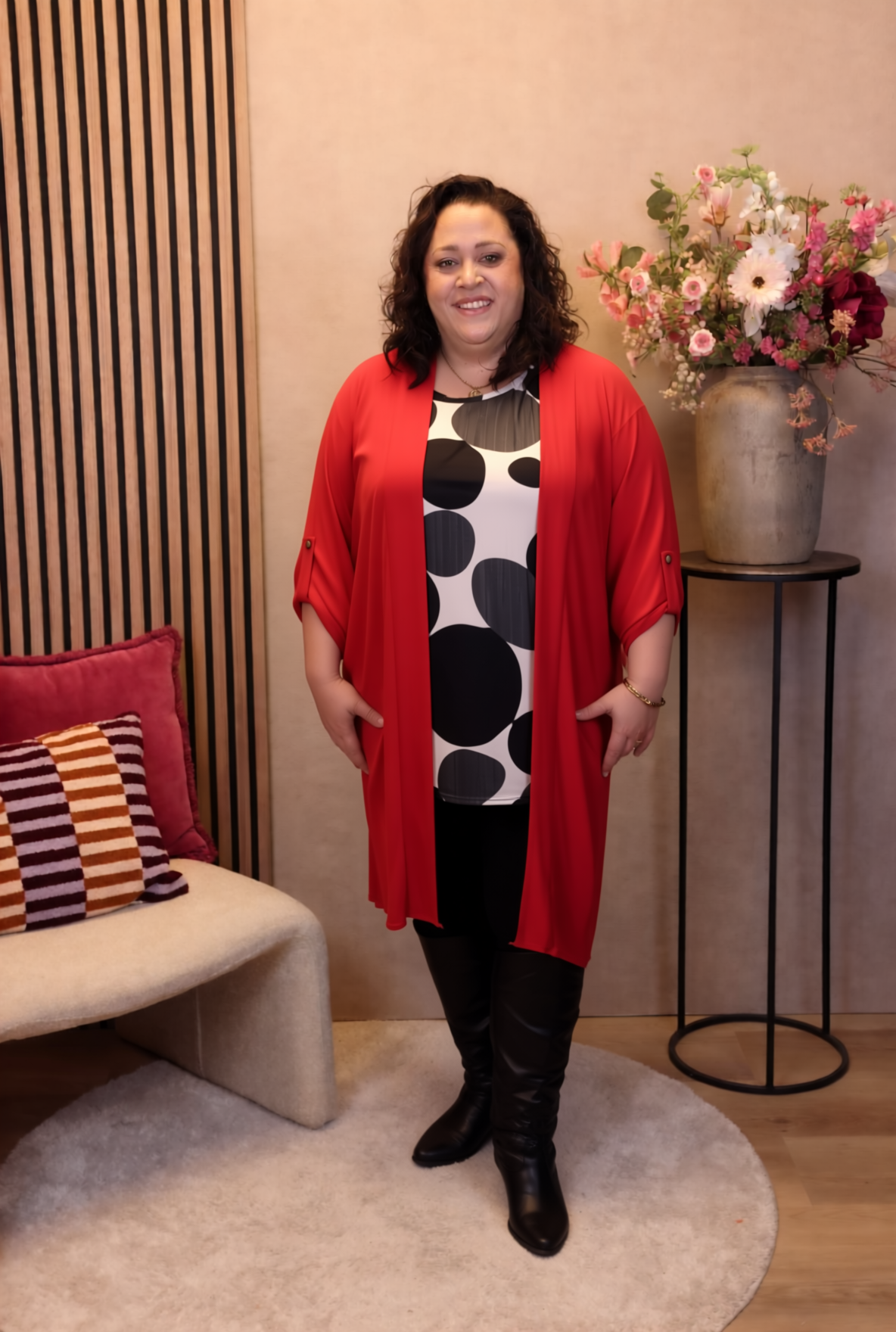 Dora | Bluse schwarz Langarm 52 bis 58