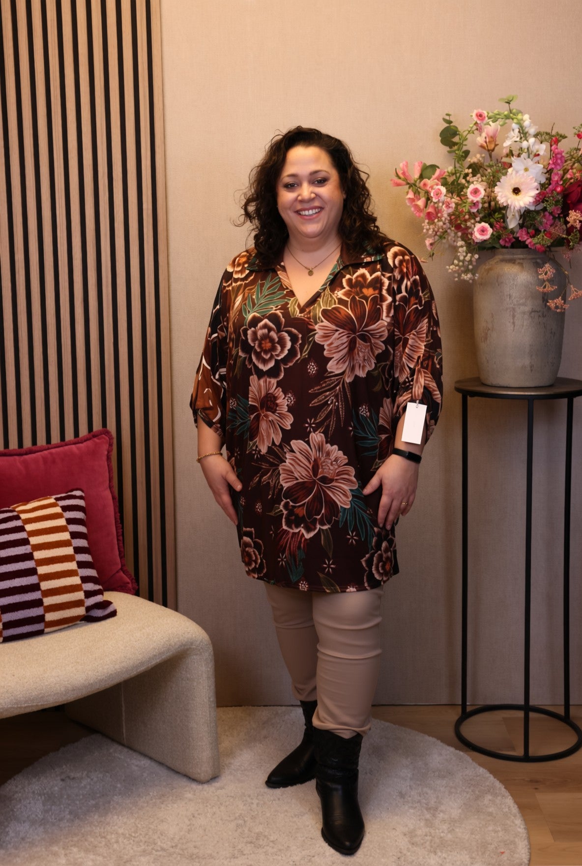 Dora | Bluse schwarz Langarm 52 bis 58