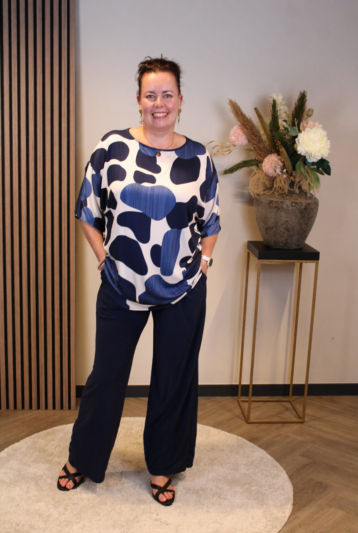 Dora | Bluse schwarz Langarm 52 bis 58