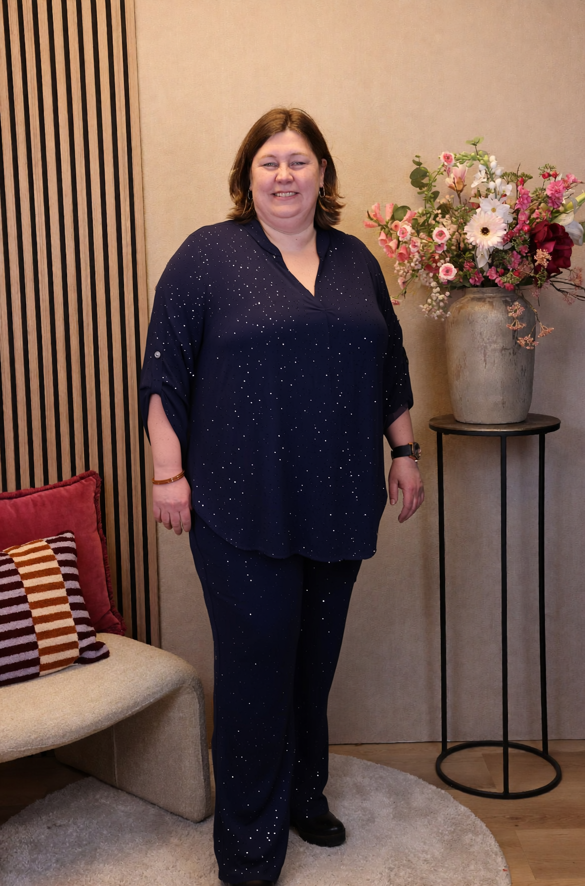 Dora | Bluse schwarz Langarm 52 bis 58