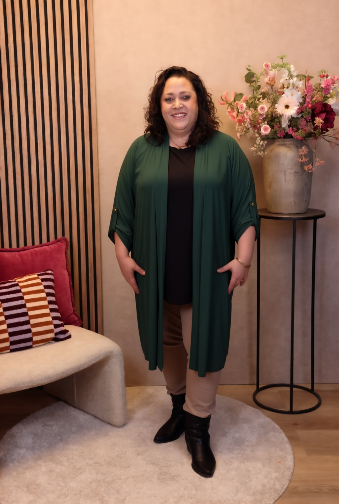Dora | Bluse schwarz Langarm 52 bis 58