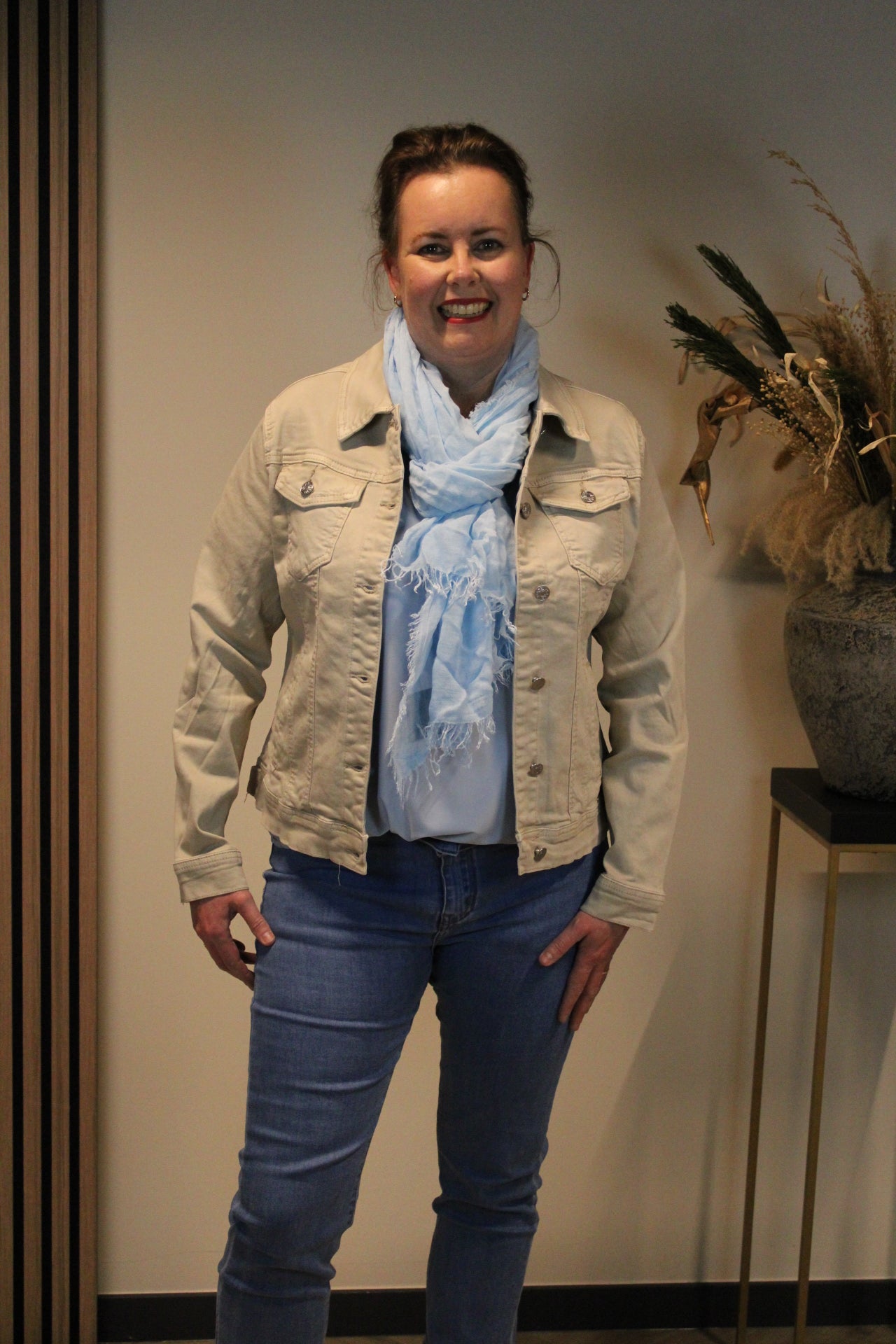 Maxime | Beige Jeansjacke
