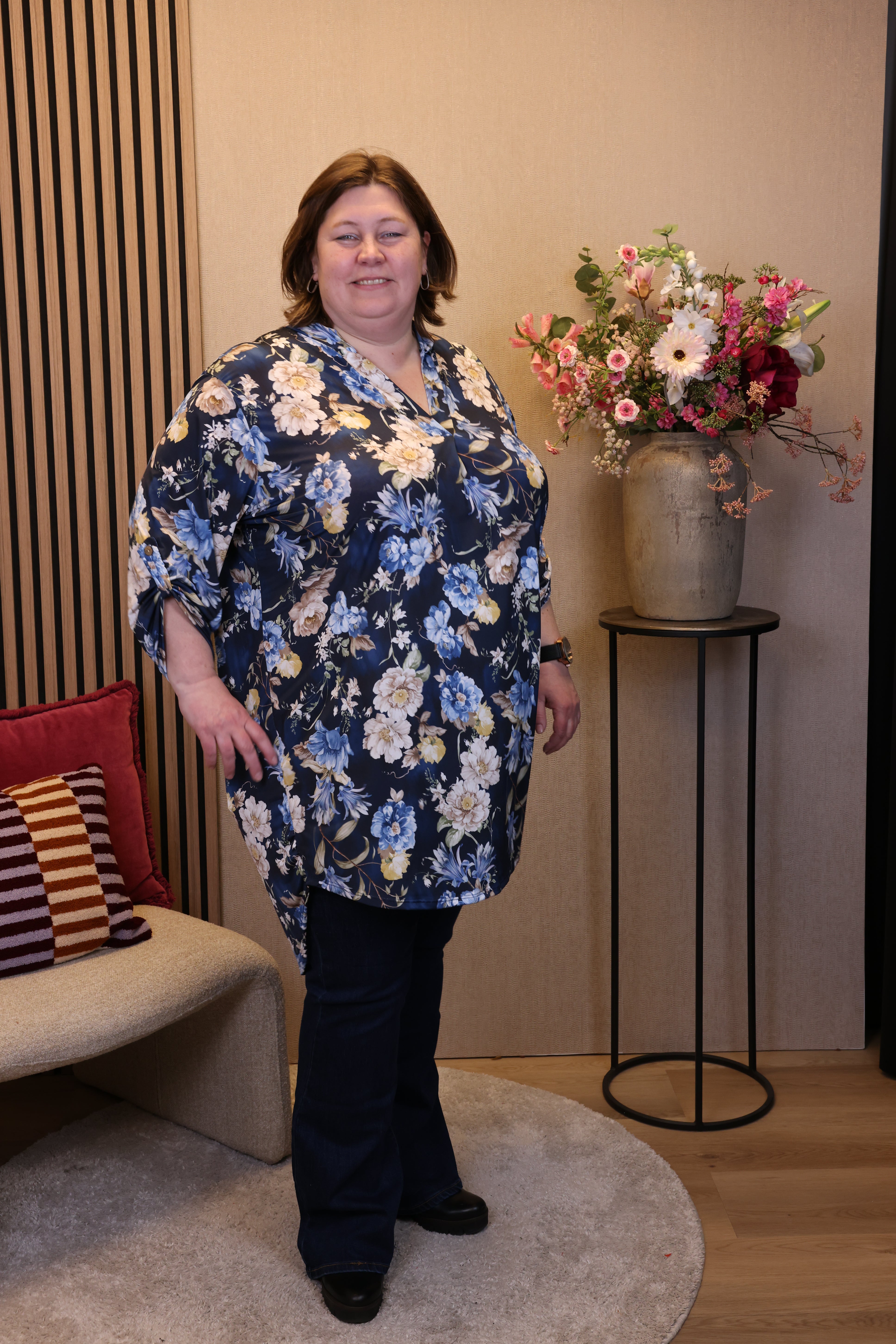 Dora | Bluse schwarz Langarm 52 bis 58