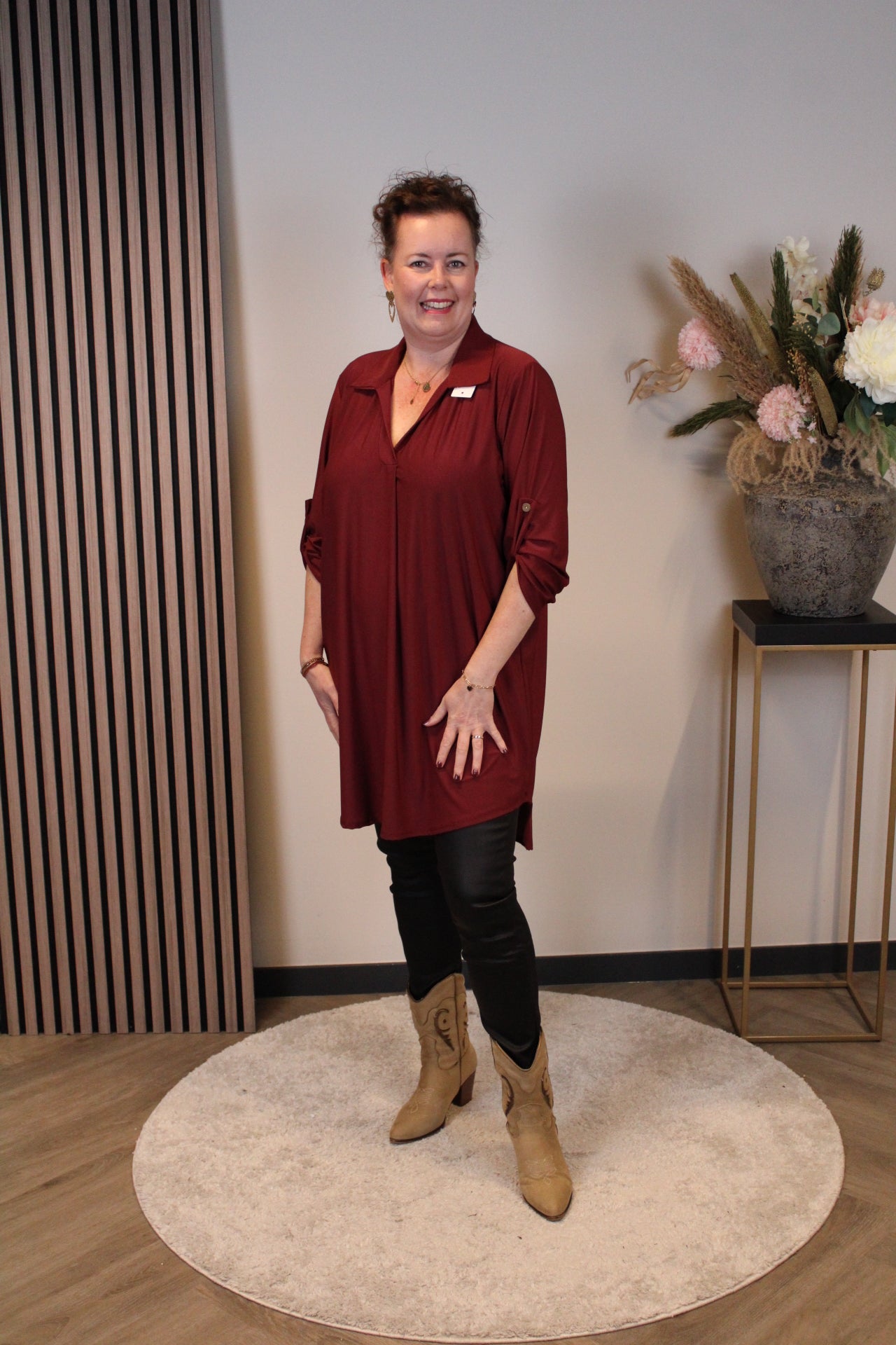 Dora | Bluse schwarz Langarm 52 bis 58